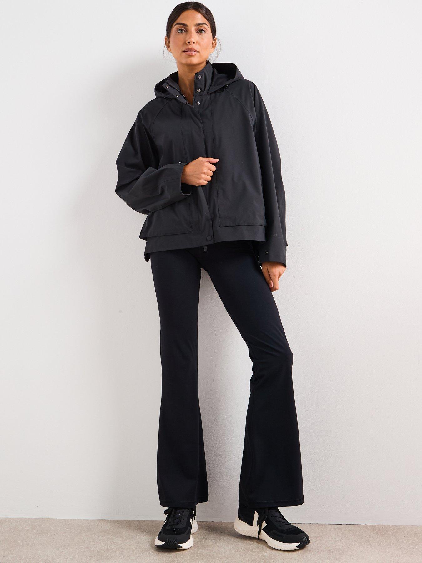 Image 3 of 6 of Sweaty Betty Womens Training Motion Waterproof Cropped Parka - Black