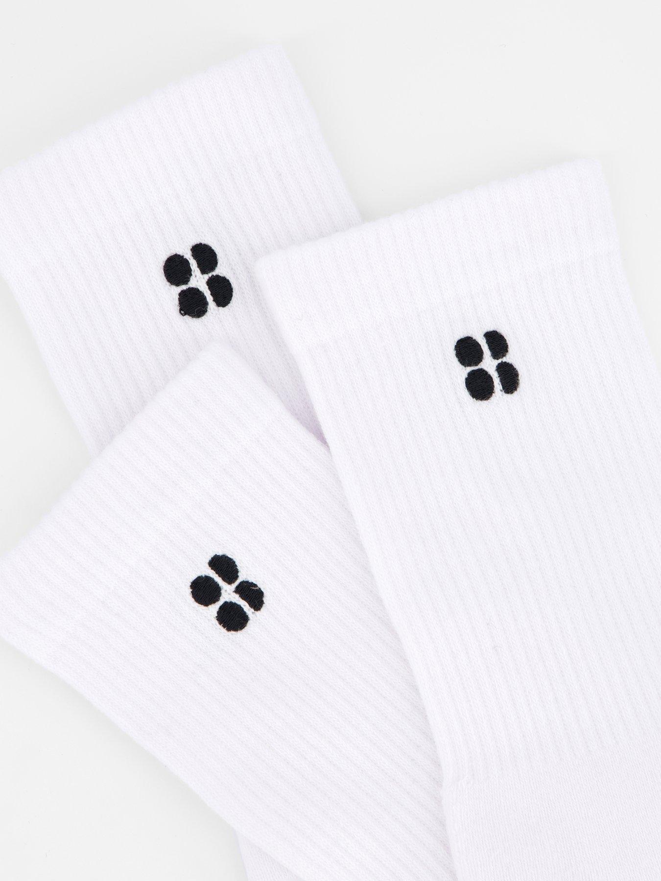 Image 4 of 4 of Sweaty Betty Womens Training Essentials Crew 3 Pack Socks - White