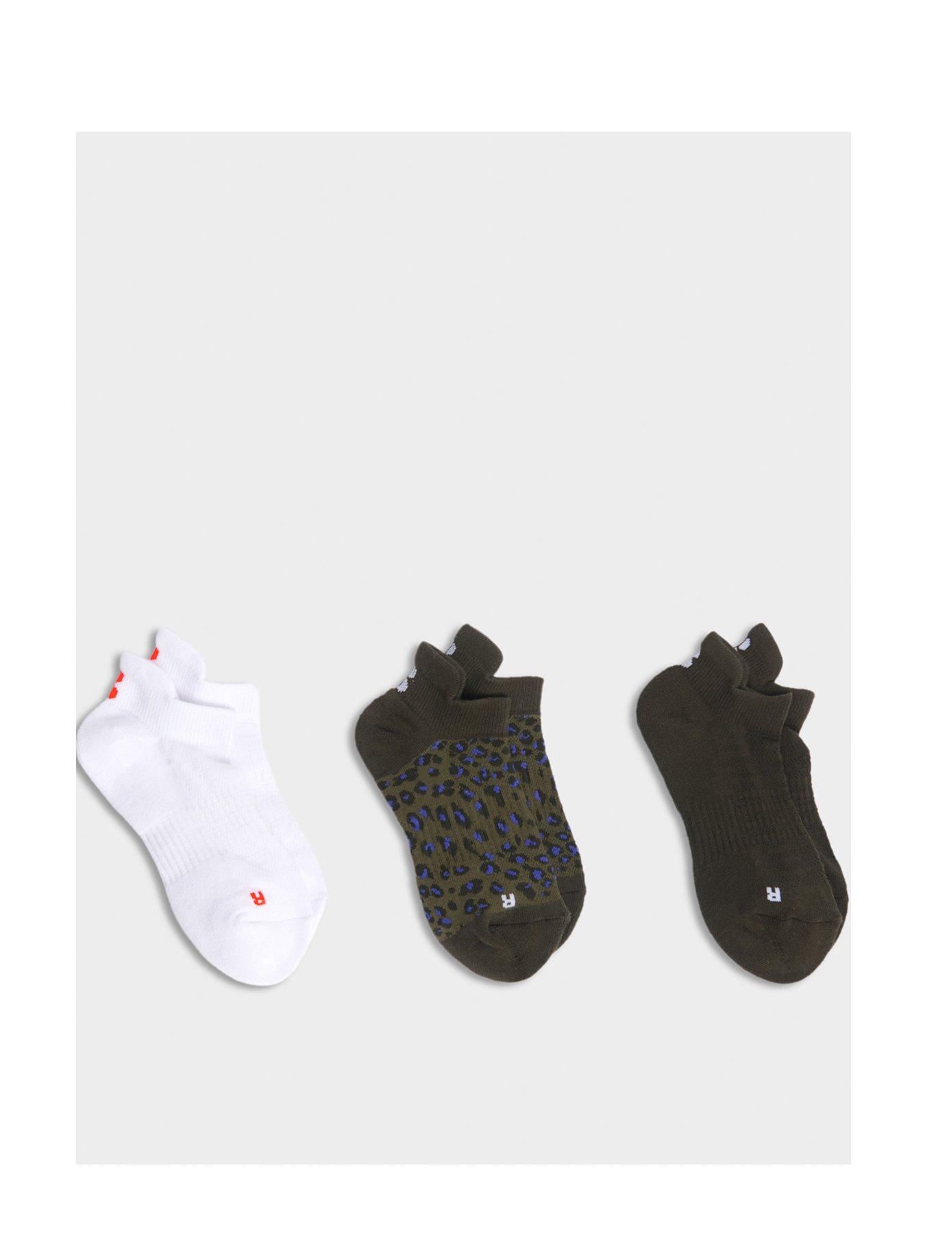 Sweaty Betty Womens Training Workout Trainer 3 Pack Socks - Green