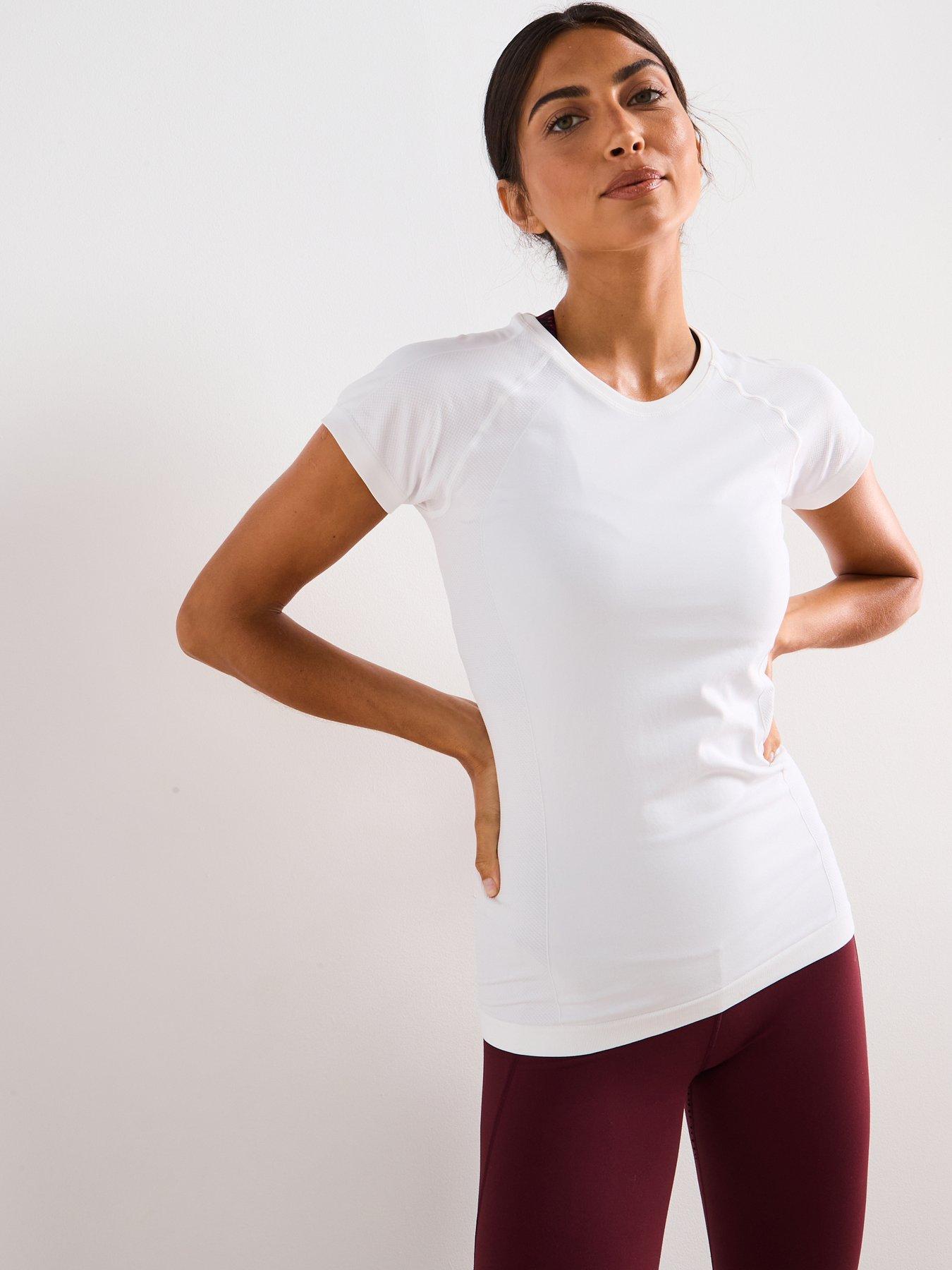 Sweaty Betty Womens Training Athlete Seamless Workout T-Shirt - White