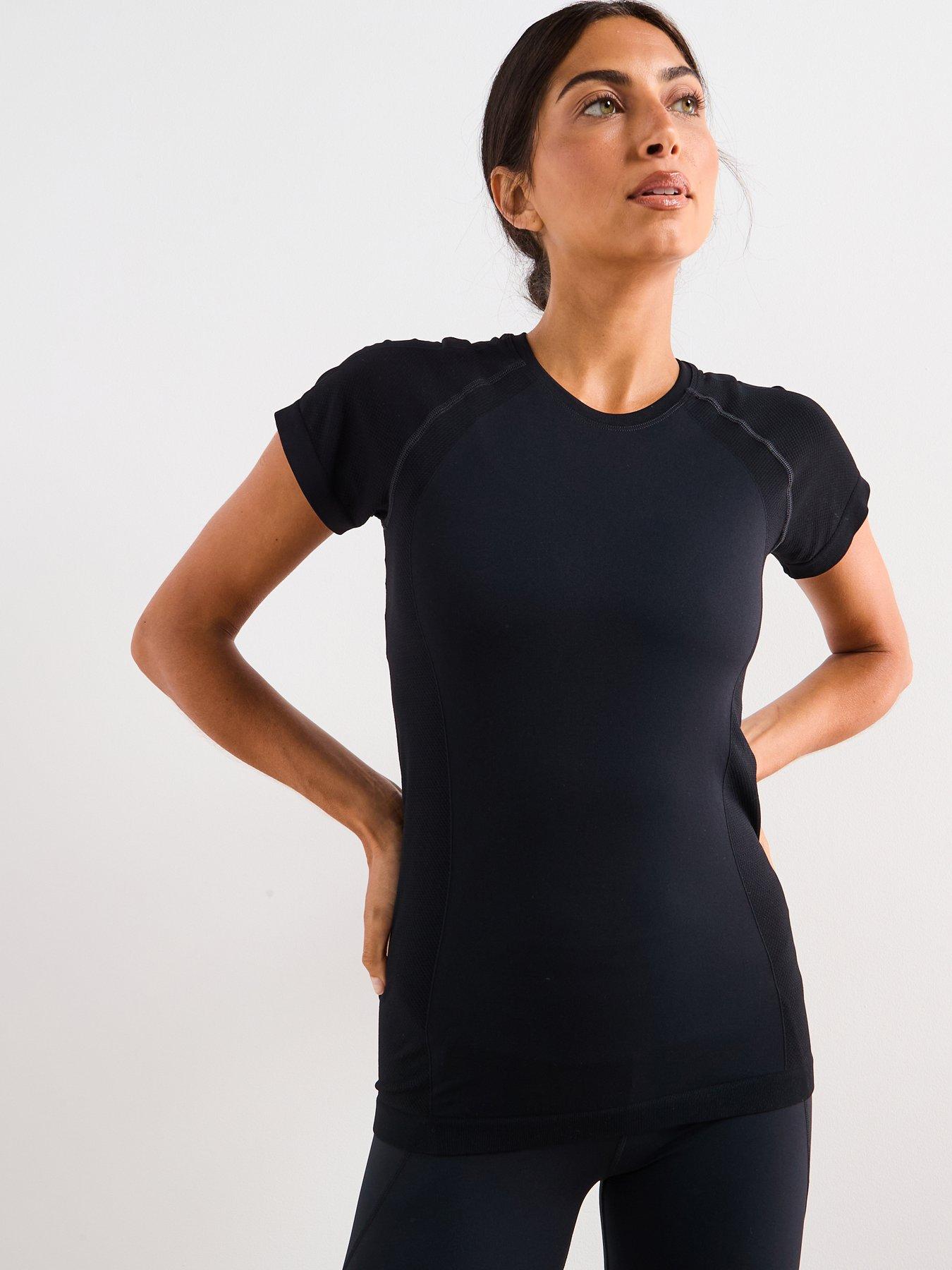 Sweaty Betty Womens Training Athlete Seamless Workout T-Shirt - Black