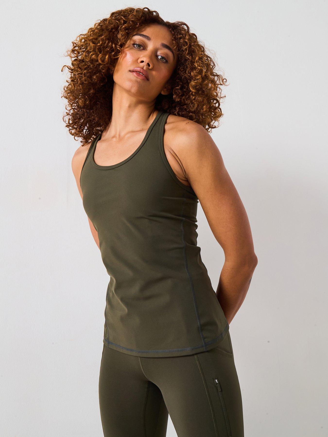 Image 1 of 6 of Sweaty Betty Womens Training Power Medium Impact Bra Tank - Green