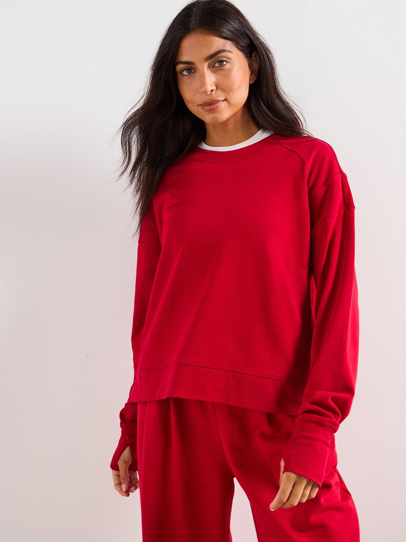 Sweaty Betty Womens Training After Class Crop Sweatshirt - Red