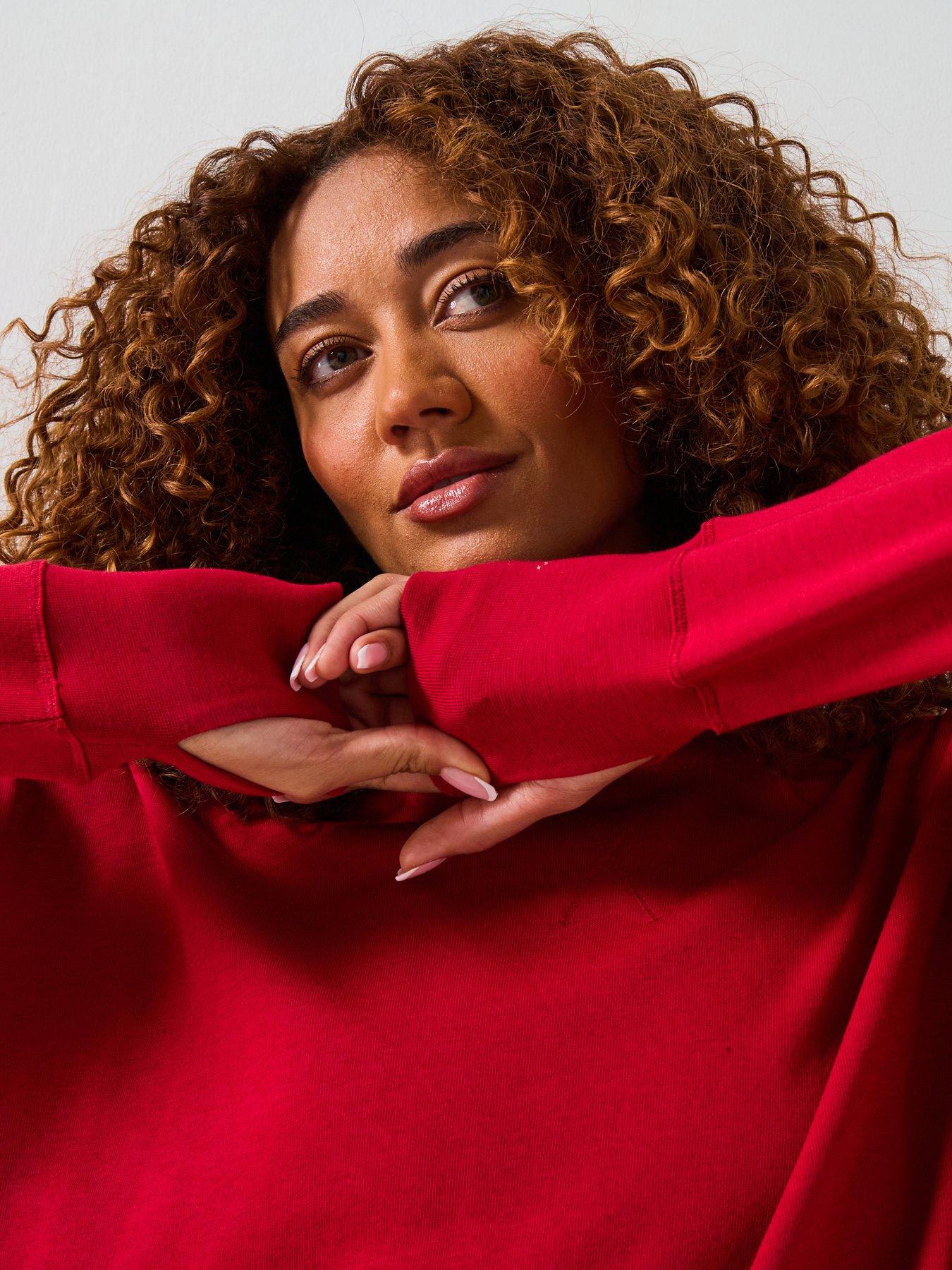 Image 4 of 6 of Sweaty Betty Womens Training After Class Longline Sweatshirt - Red