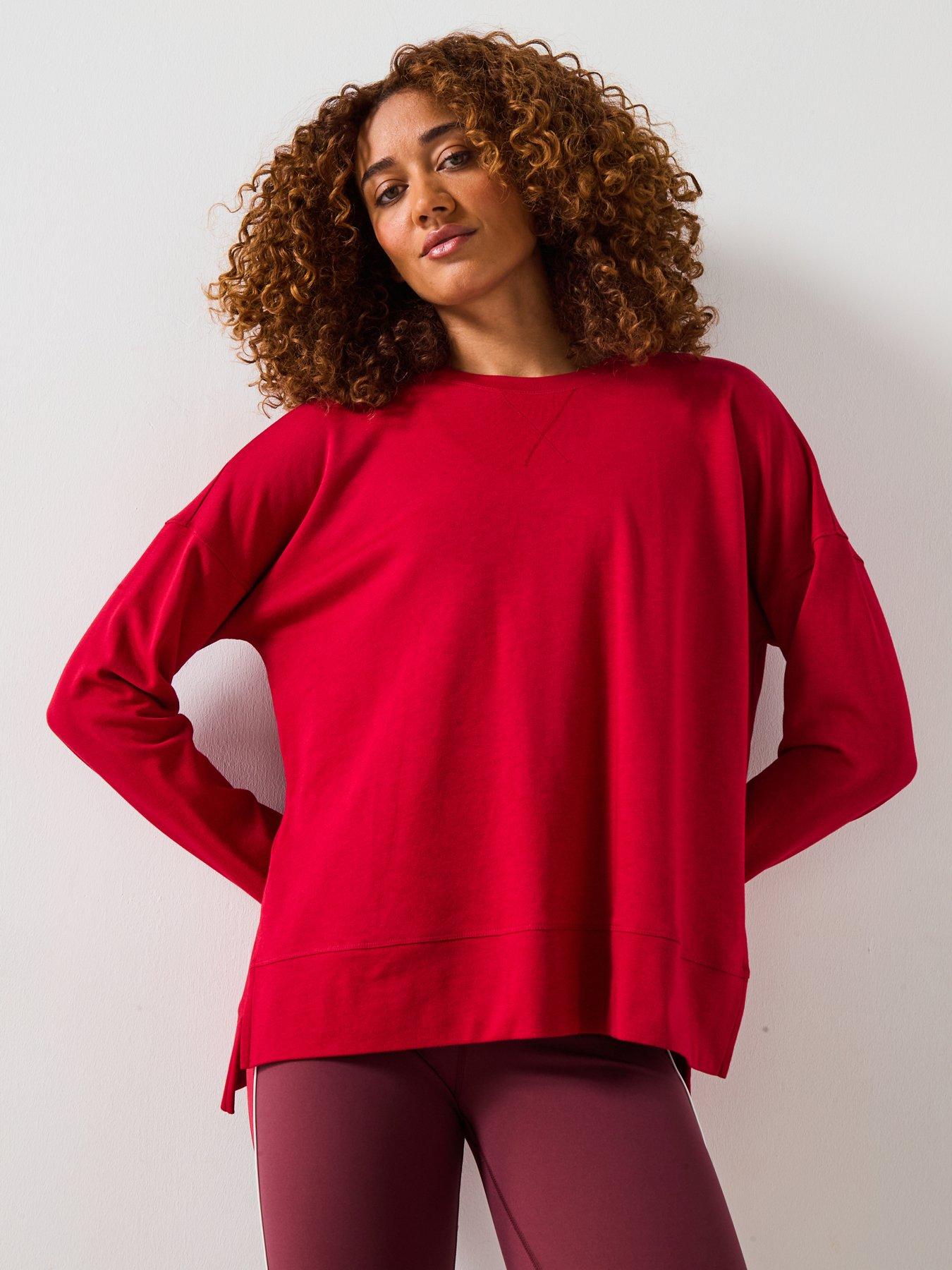 Image 5 of 6 of Sweaty Betty Womens Training After Class Longline Sweatshirt - Red