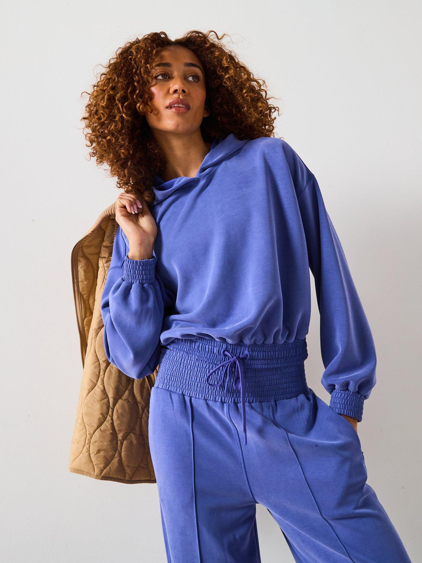 Sweaty Betty Womens Training Sand Wash Cloudweight Crop Hoody - Blue