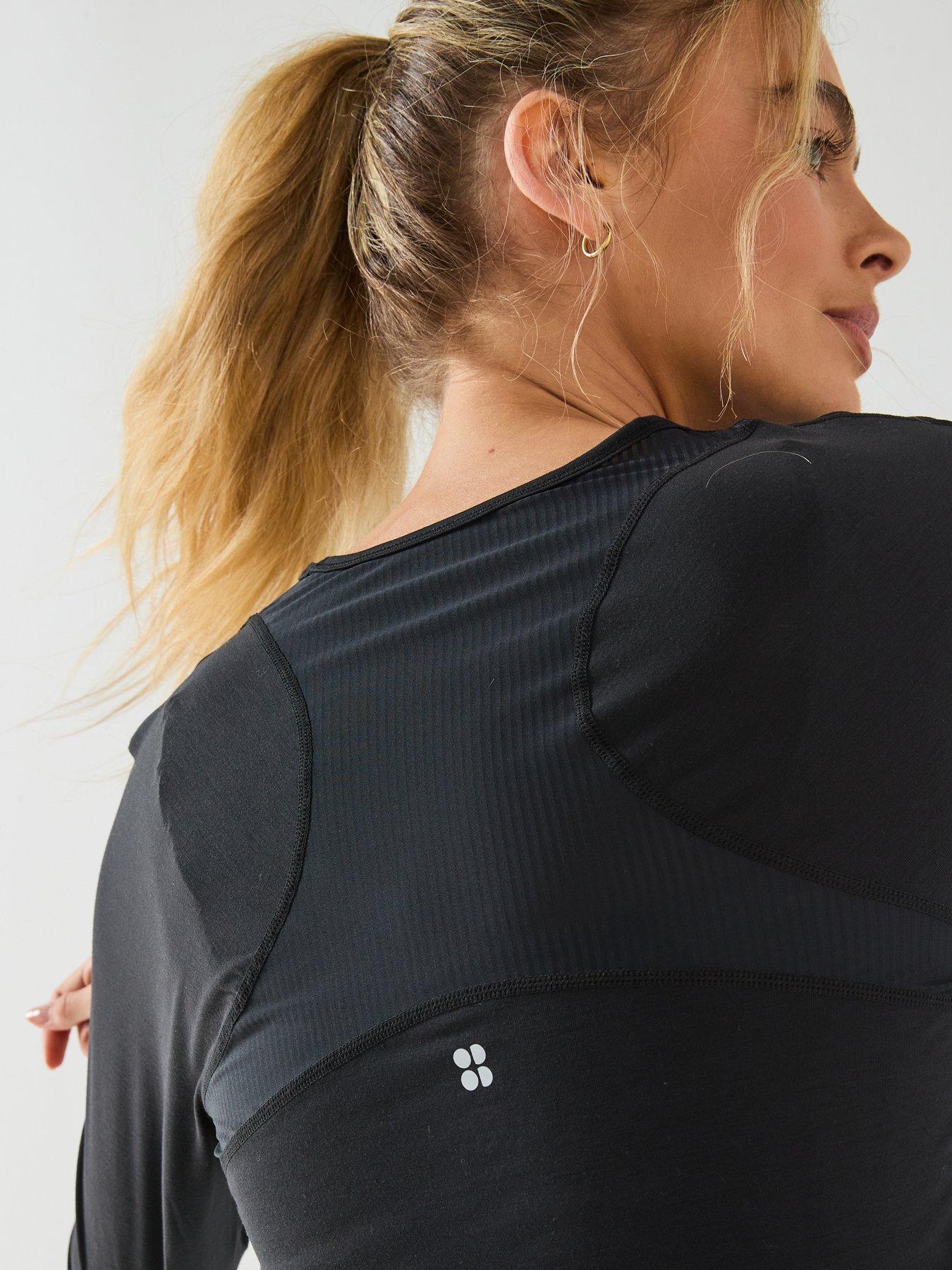 Image 6 of 6 of Sweaty Betty Womens Training Breathe Easy Long Sleeve Top - Black
