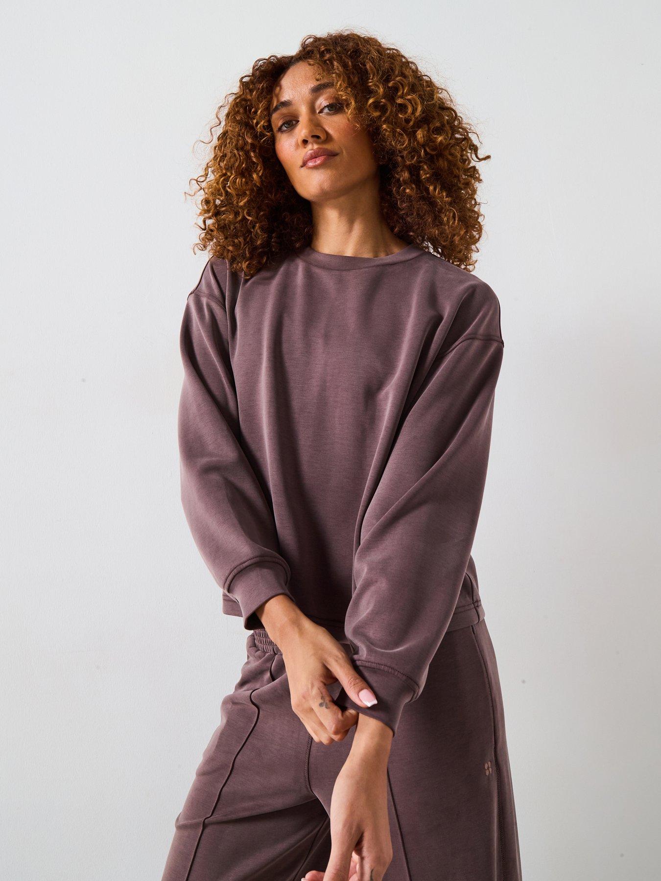 Sweaty Betty Womens Training Sand Wash Cloudweight Sweatshirt - Brown