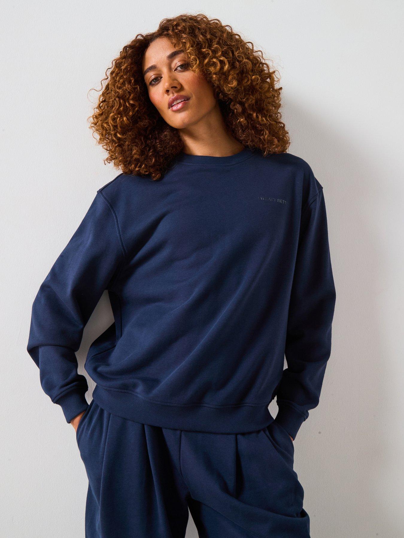 Sweaty Betty Womens Training Revive Crew Neck Sweatshirt - Navy