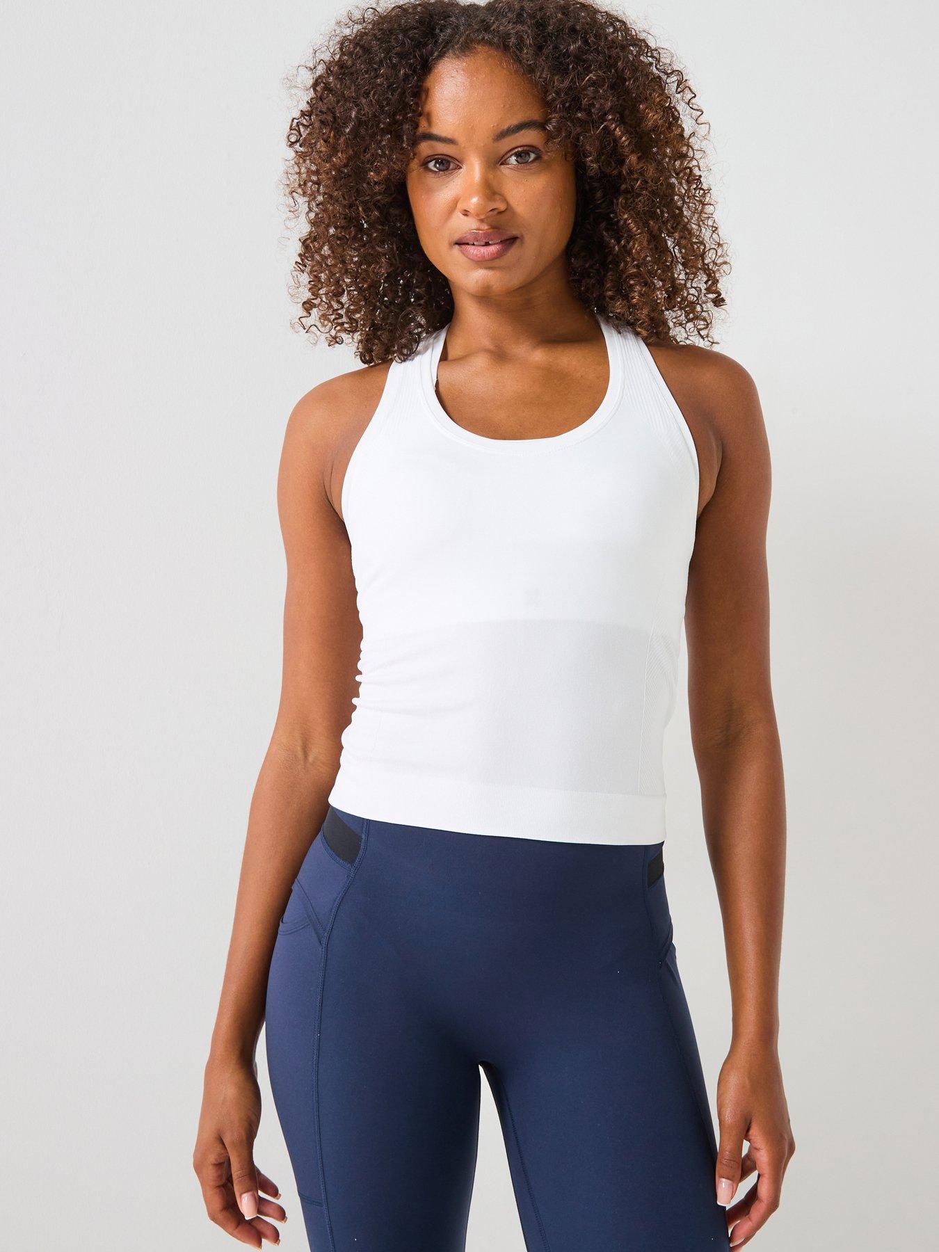 Sweaty Betty Womens Training Athlete Crop Seamless Workout Tank Top - White