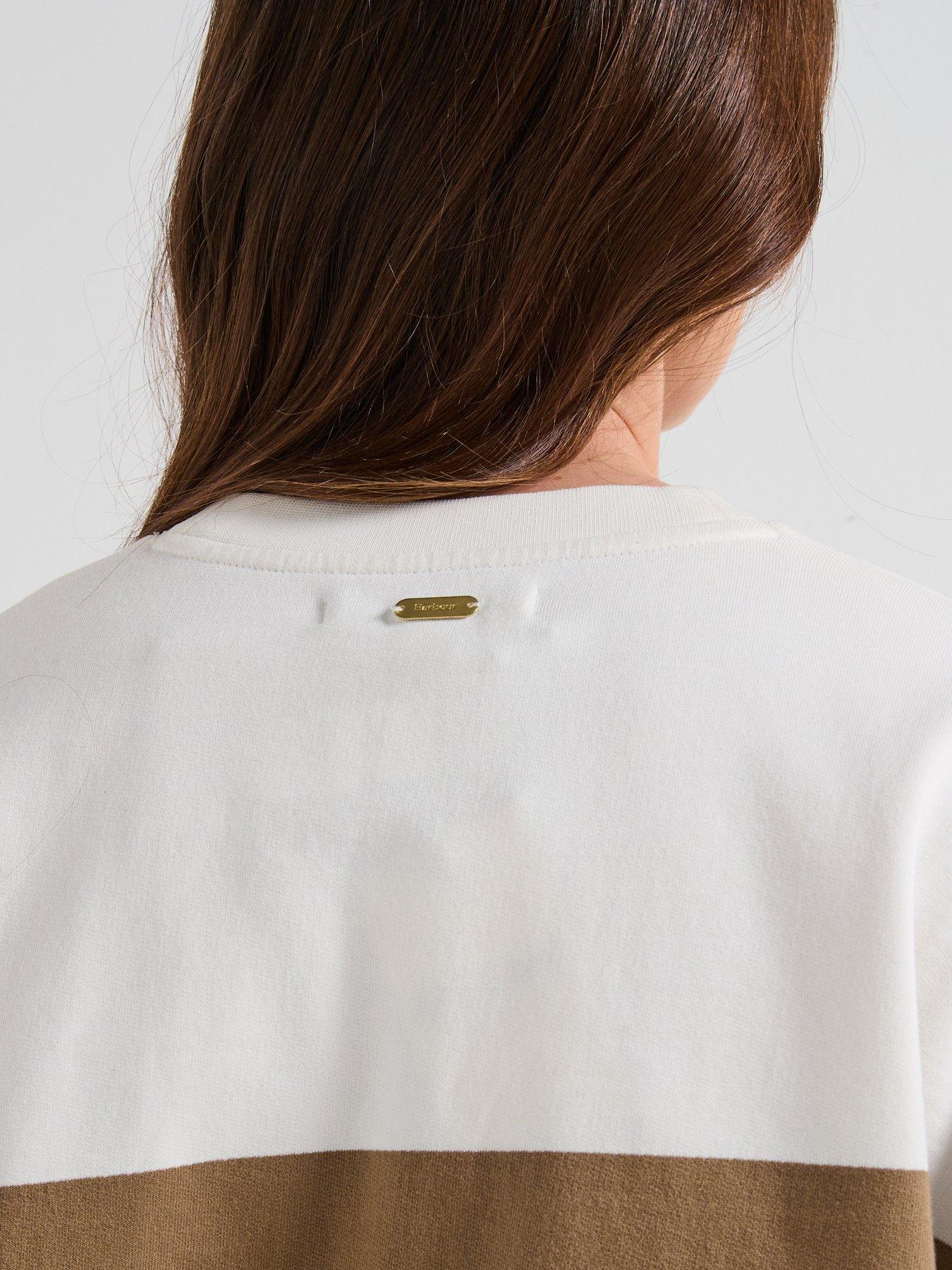 barbour-faye-striped-sweatshirt-beigeoutfit