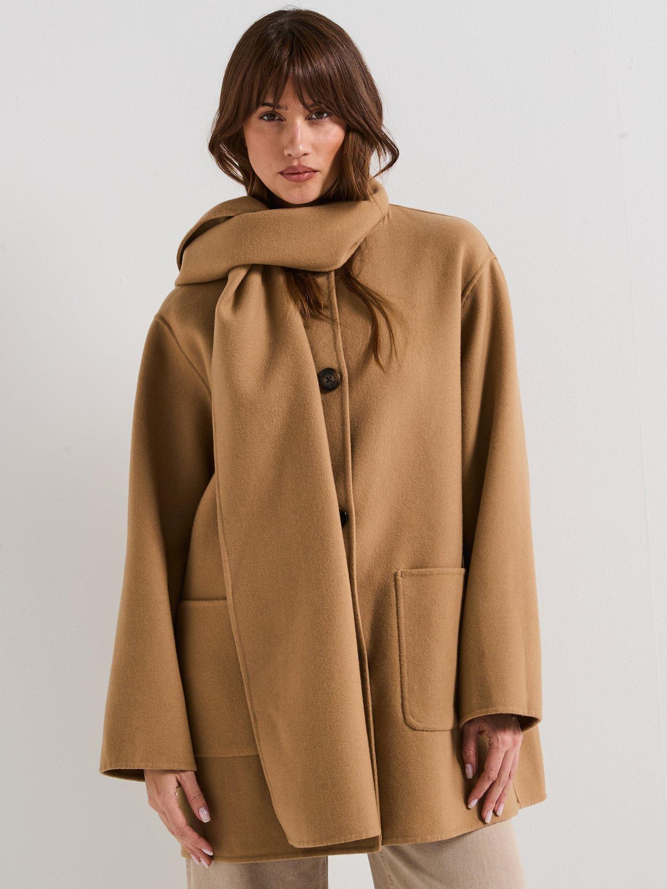 Barbour Clementine Wool Scarf Coat - Brown