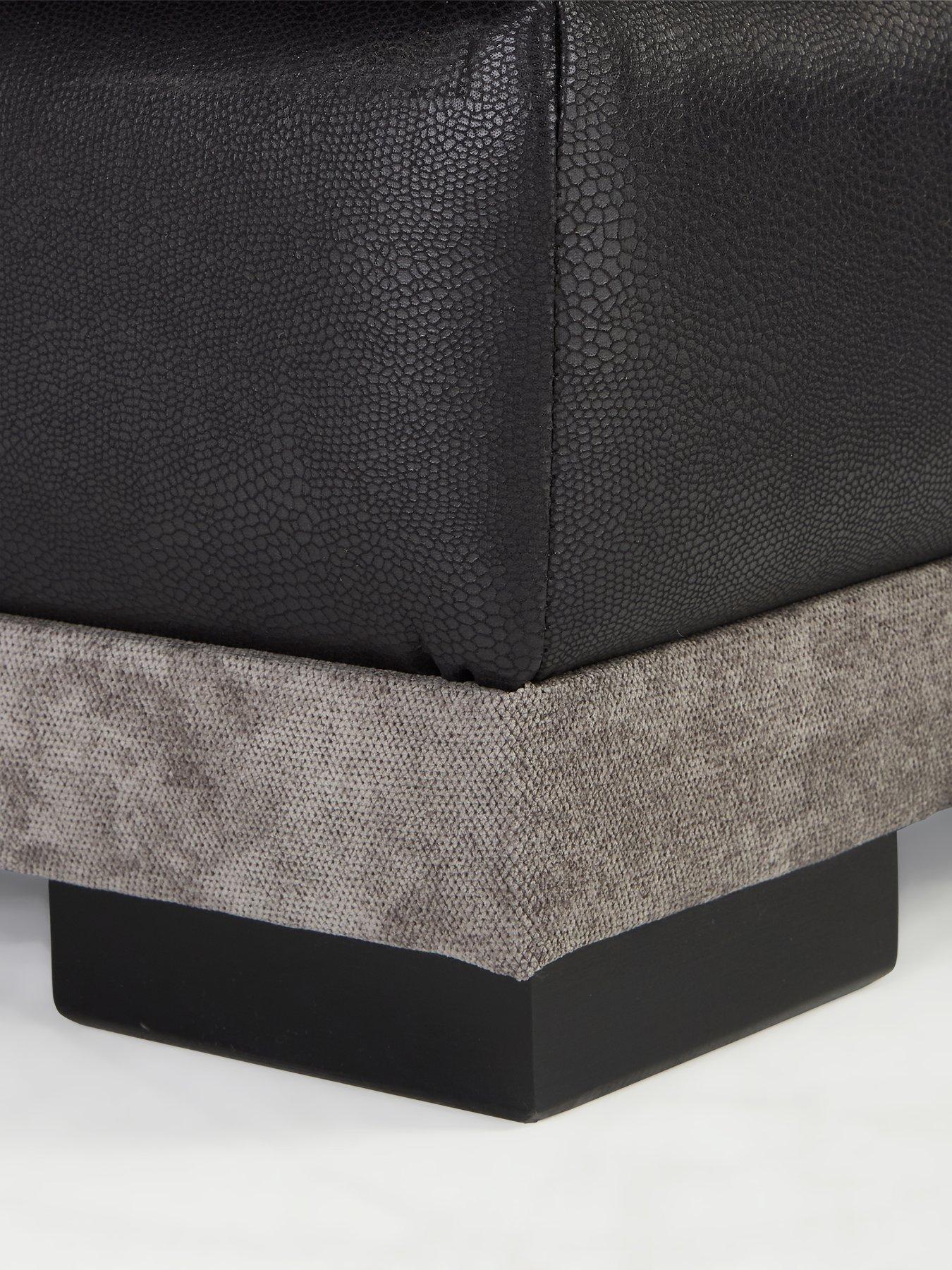 Image 4 of 7 of Very Home Nova Fabric/Faux Leather Left Hand Chaise Sofa&nbsp;- Grey/Black
