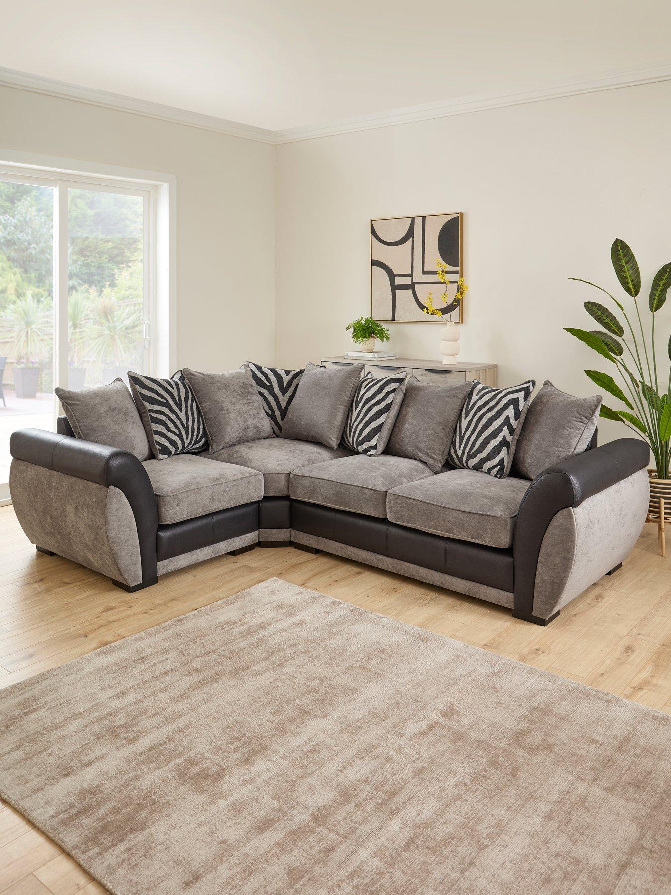 very-home-nova-fabricfaux-leather-left-hand-double-armnbspsofa-greyblack