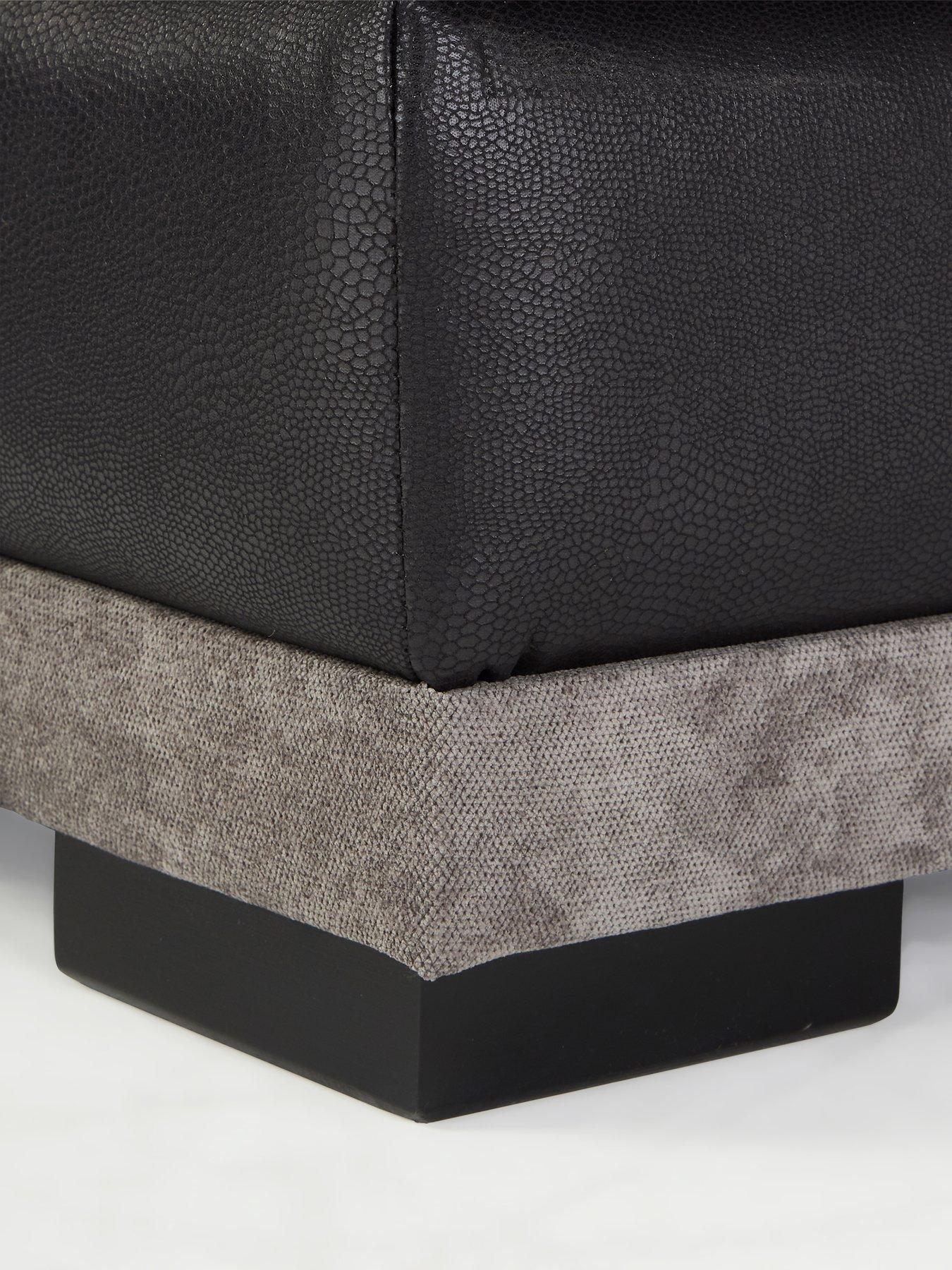 Image 4 of 7 of Very Home Nova Fabric/Faux Leather Right Hand Single&nbsp;Arm Sofa - Grey/Black