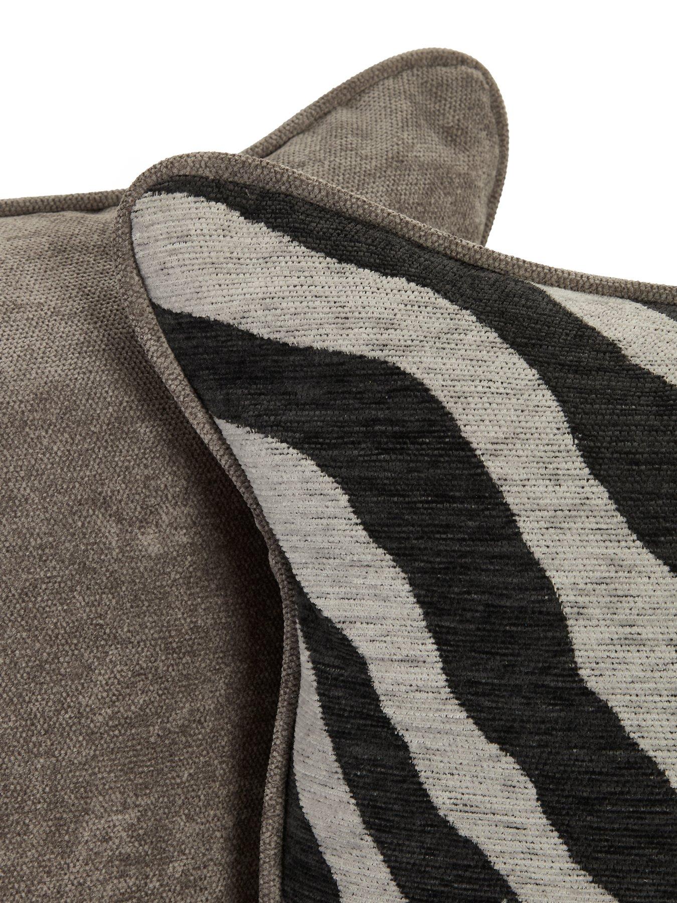 Image 6 of 7 of Very Home Nova Fabric/Faux Leather Right&nbsp;Hand Double Arm Sofa - Grey/Black