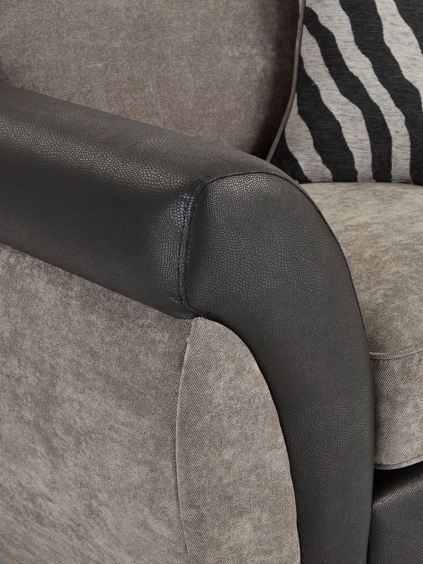 Image 5 of 7 of Very Home Nova Fabric/Faux Leather Armchair&nbsp;-&nbsp;Grey/Black