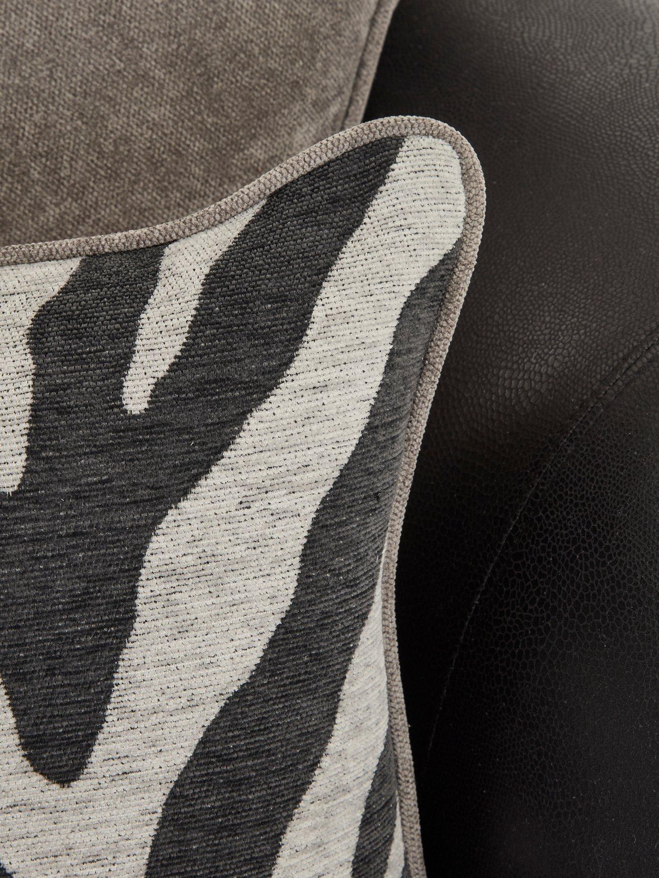 Image 6 of 7 of Very Home Nova Fabric/Faux Leather Armchair&nbsp;-&nbsp;Grey/Black