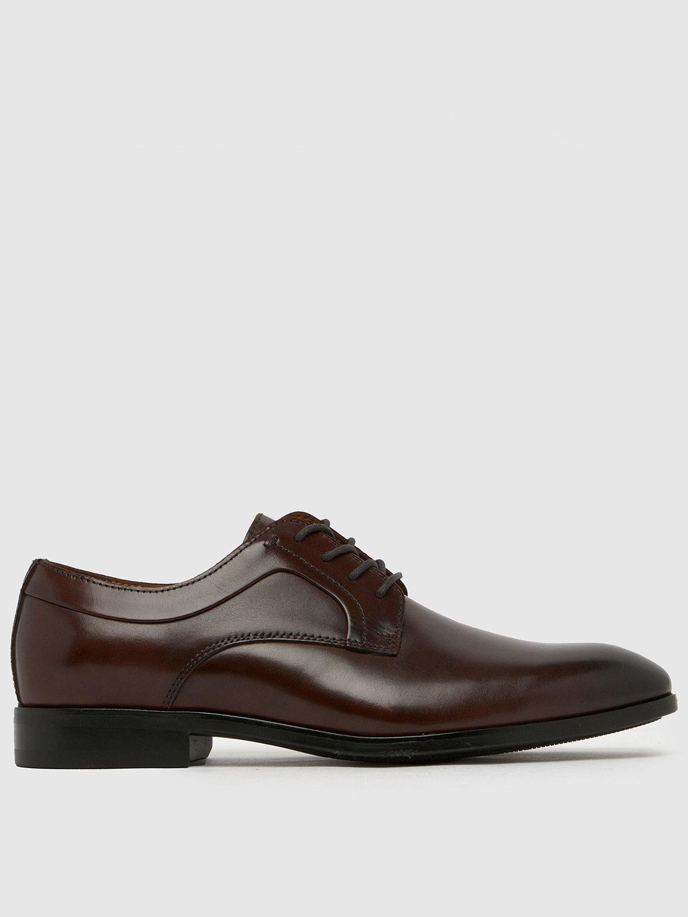 Image 1 of 4 of Schuh Rail Leather Derby Lace Up Shoe - Dark Brown