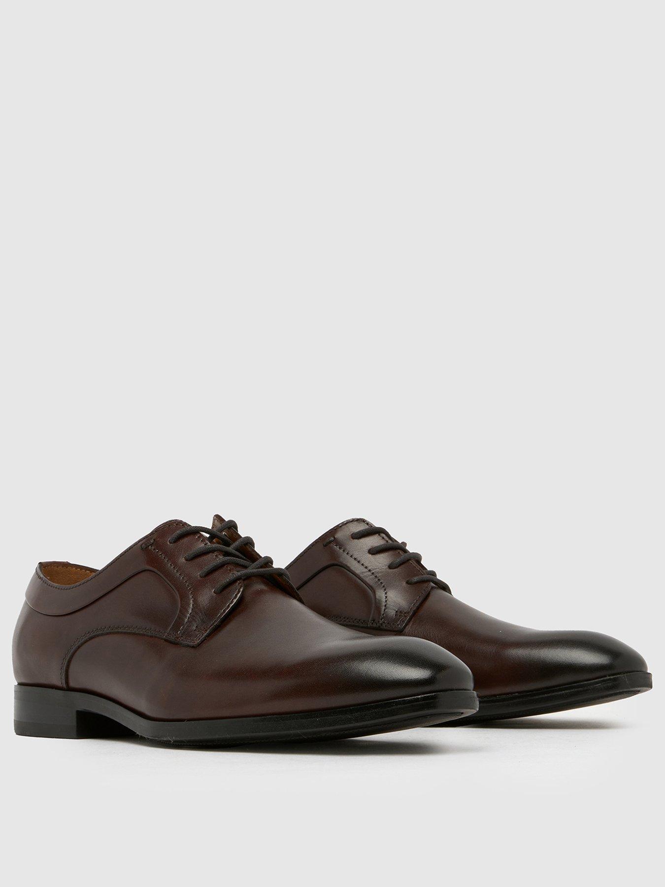Image 2 of 4 of Schuh Rail Leather Derby Lace Up Shoe - Dark Brown