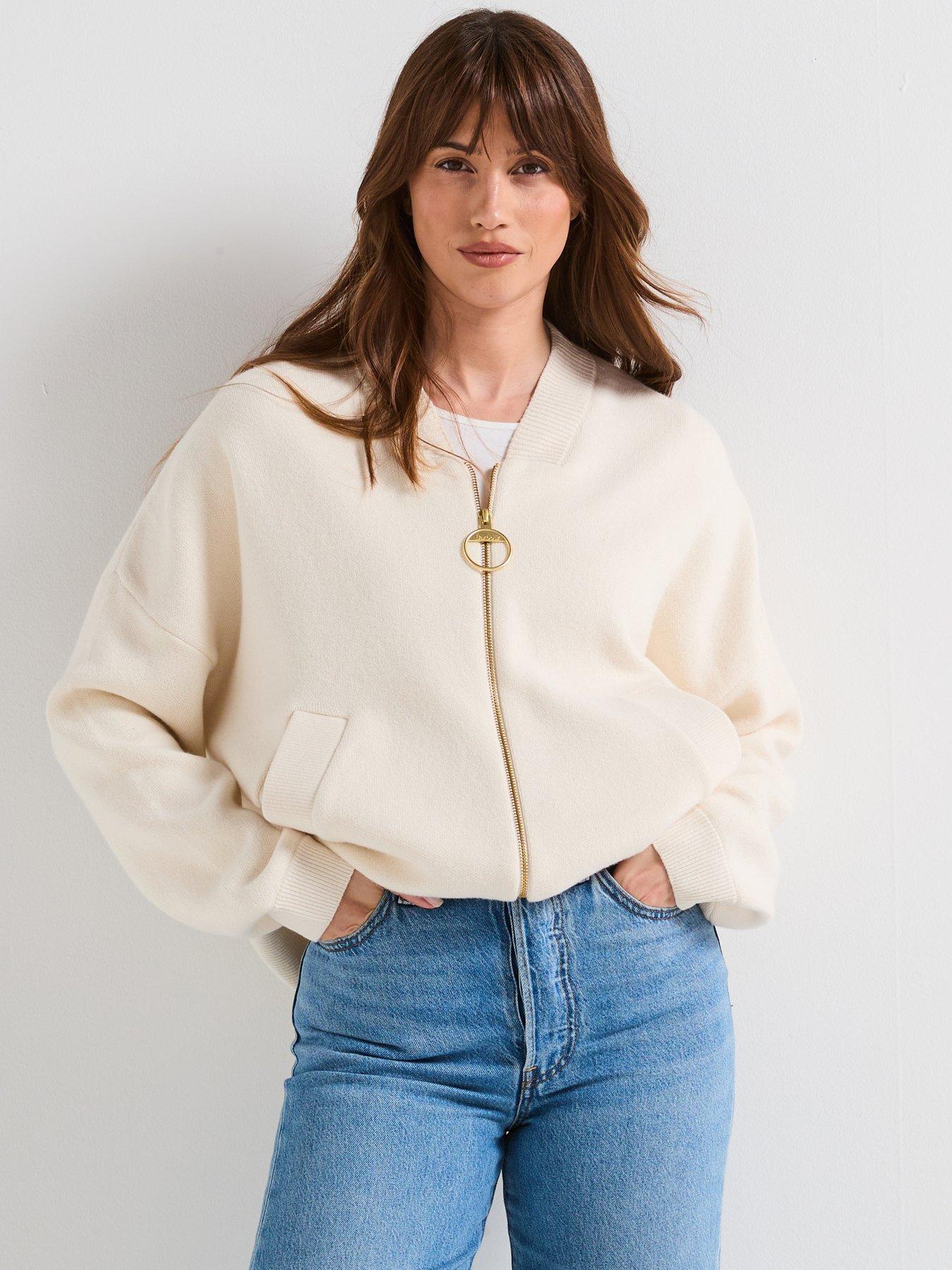 Barbour Milda Knitted Bomber - Off White
