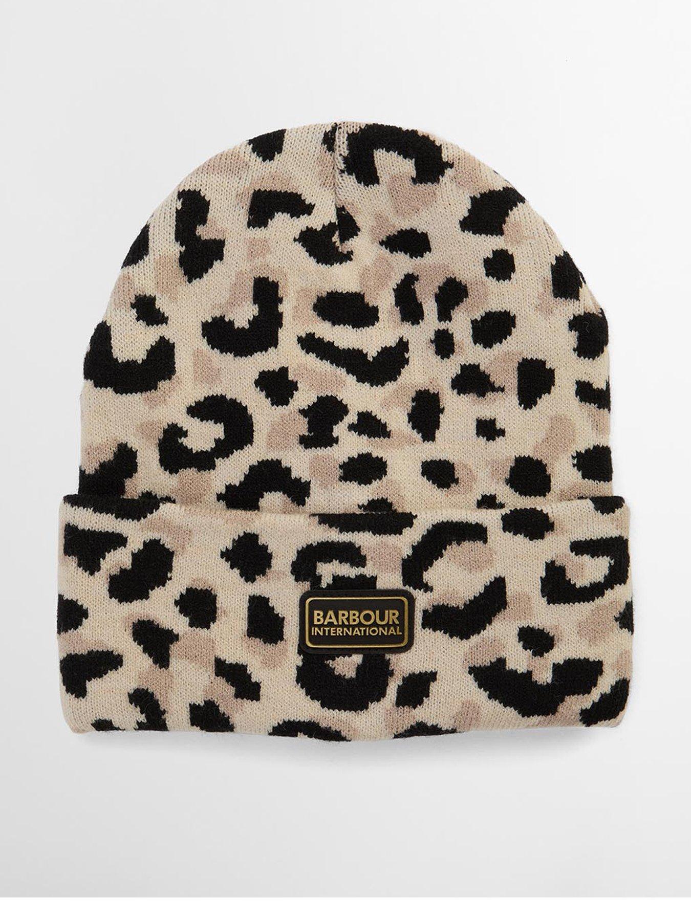 Image 1 of 4 of Barbour International BIntl Harley Leopard Beanie Hat