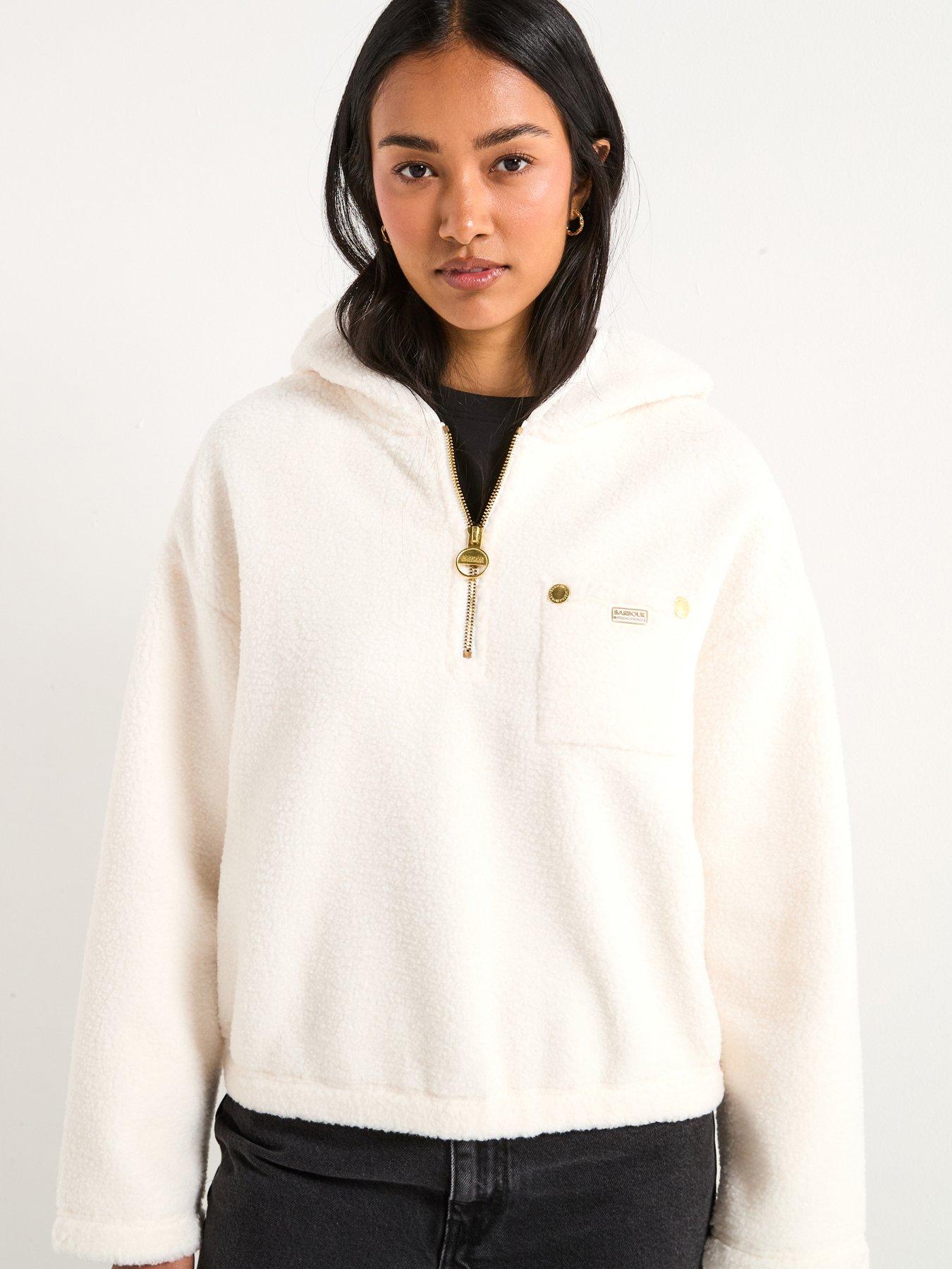 Barbour International Lola Fleece Hoodie - Off White