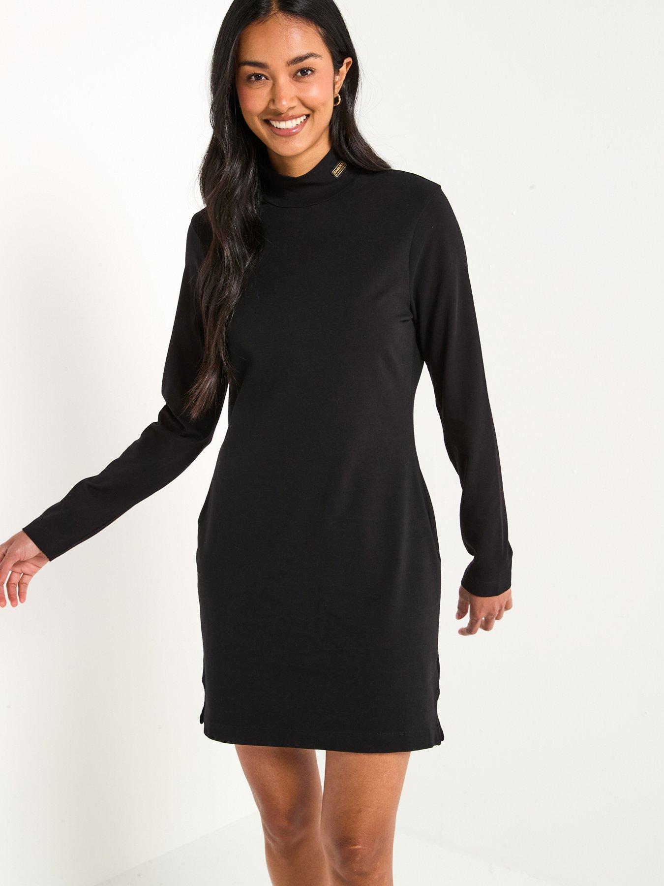 Image 1 of 6 of Barbour International Kylie Jersey&nbsp;Mini Dress - Black