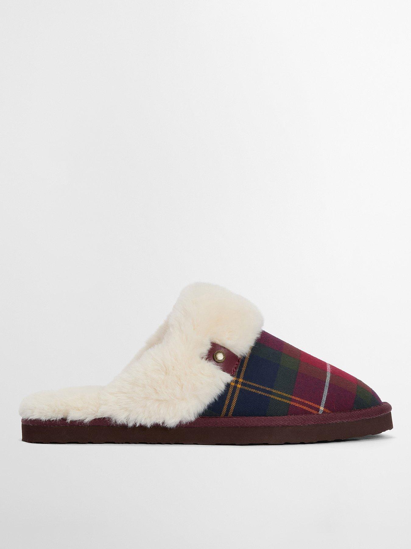 Barbour Claudia Tartan Mule Slipper - Red