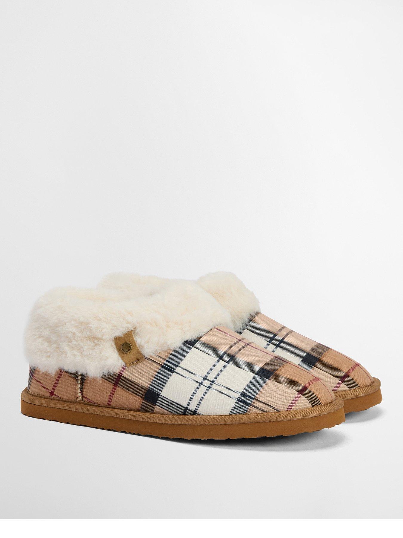 barbour-eloise-tartan-bootie-slipper-brownstillFront