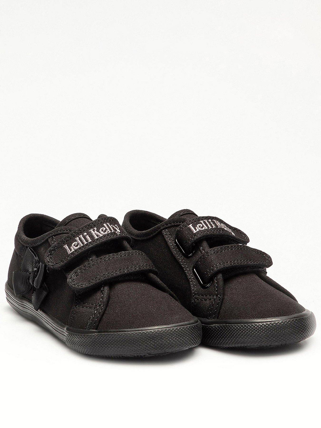 Image 1 of 4 of Lelli Kelly Lily Canvas School Shoe - Black