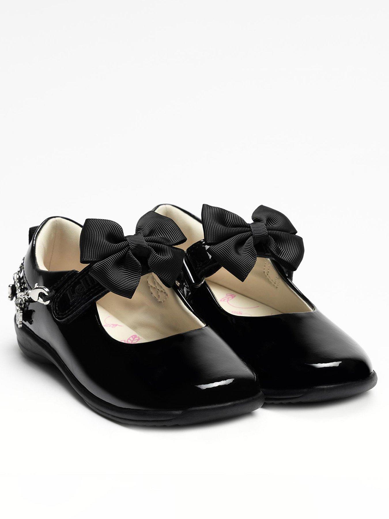 Image 1 of 4 of Lelli Kelly Izzy Patent Removeable Bracelet Bow School Shoe - Black