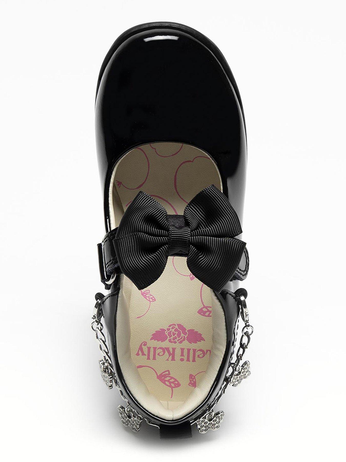 Image 4 of 4 of Lelli Kelly Izzy Patent Removeable Bracelet Bow School Shoe - Black