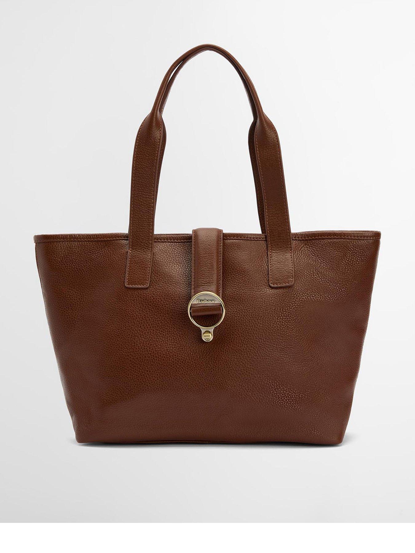 Barbour Alder Leather Tote Bag - Brown
