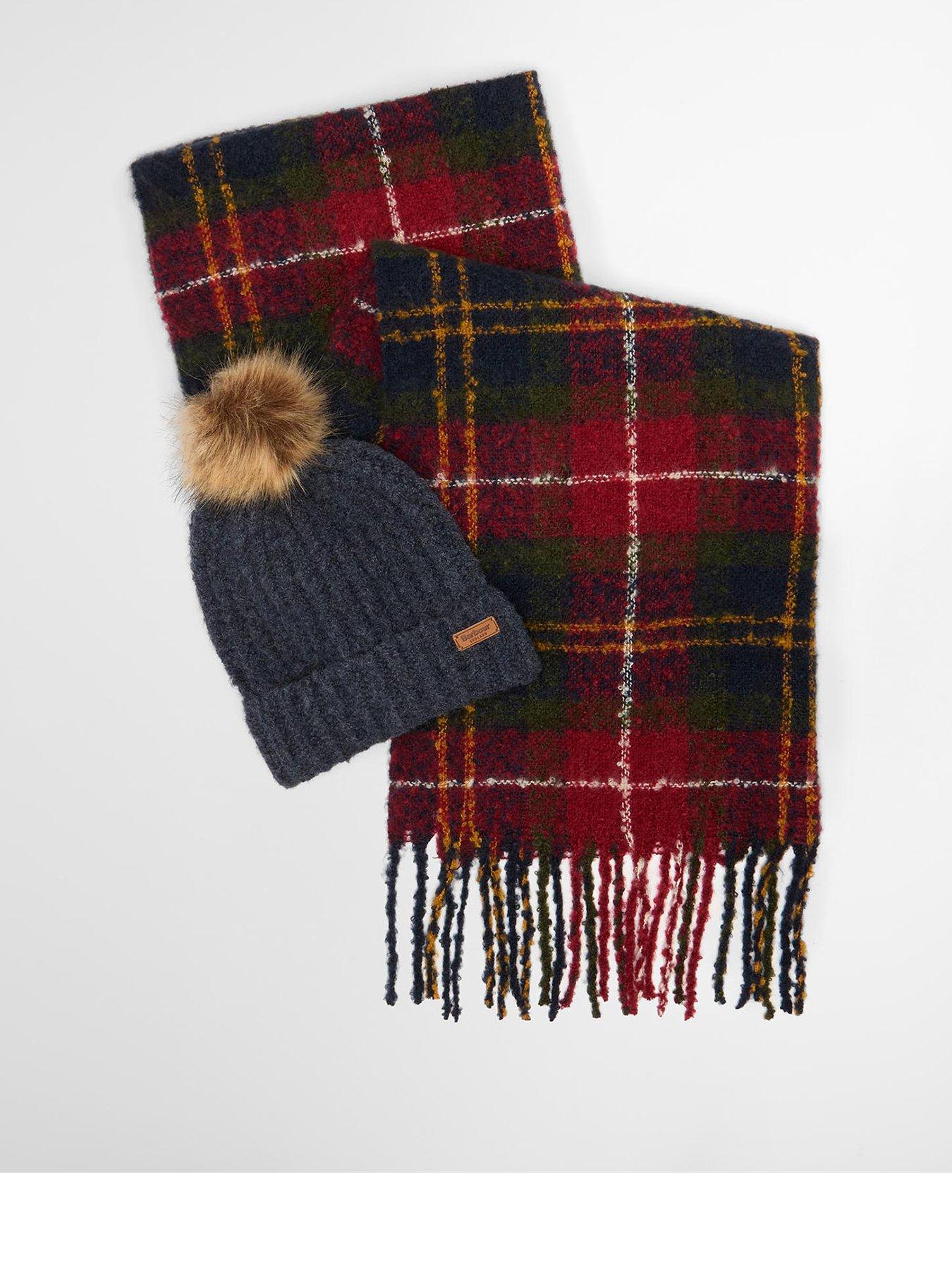 Image 1 of 5 of Barbour Barbour Saltburn Beanie &amp; Tartan Scarf Gift Set