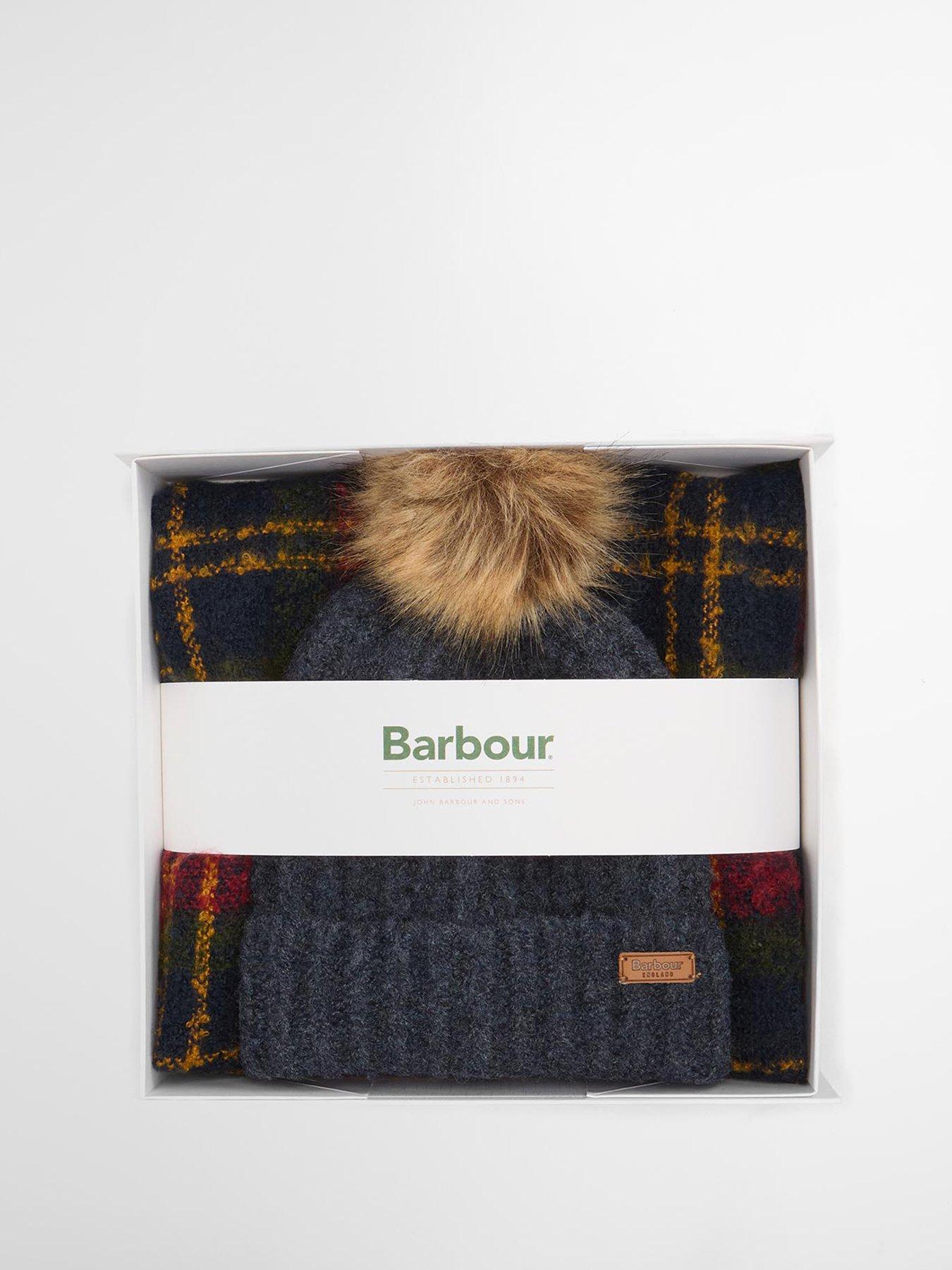 Image 2 of 5 of Barbour Barbour Saltburn Beanie &amp; Tartan Scarf Gift Set