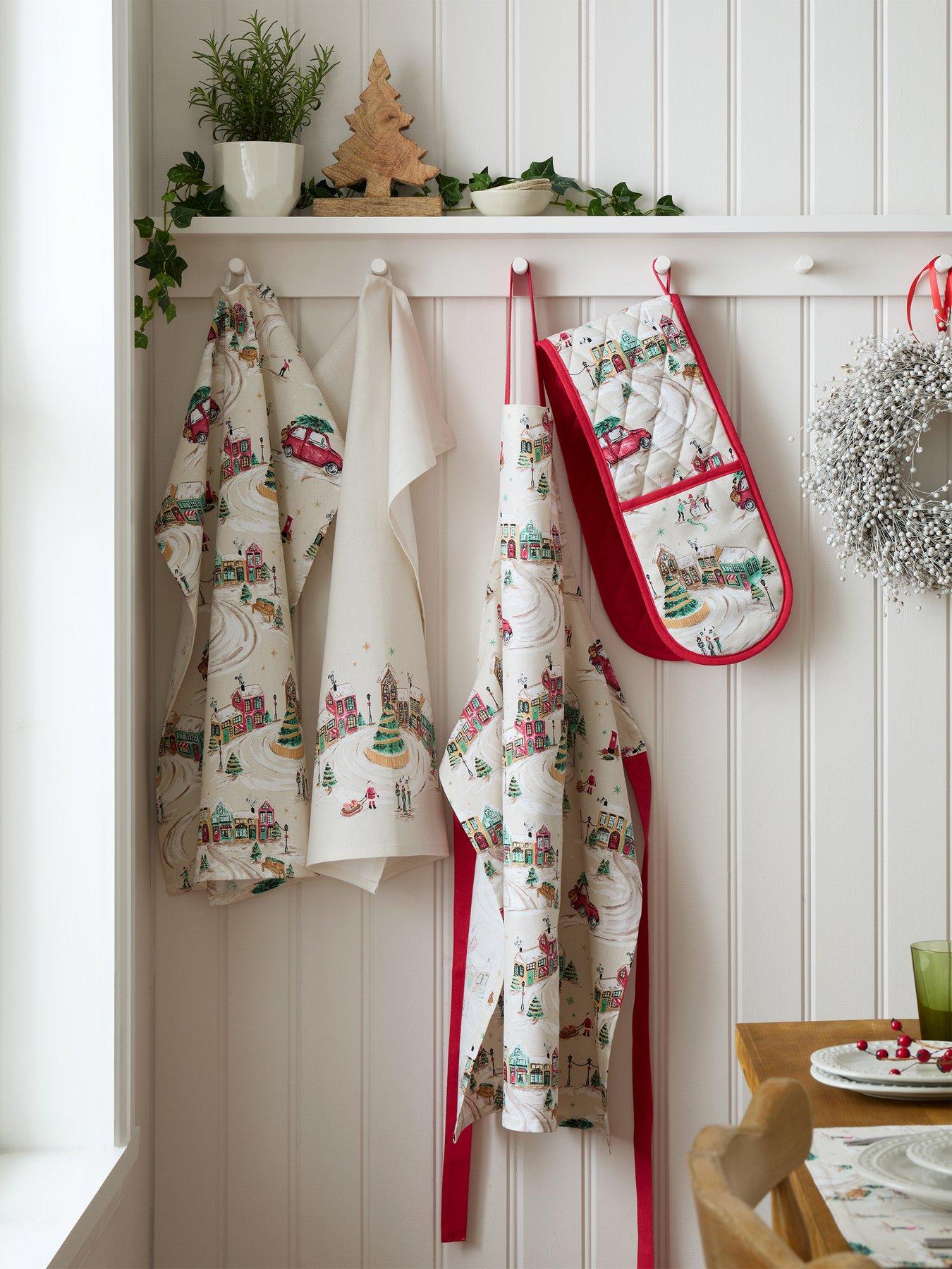 Image 3 of 3 of Catherine Lansfield Christmas Town Tea Towels 4 Pk