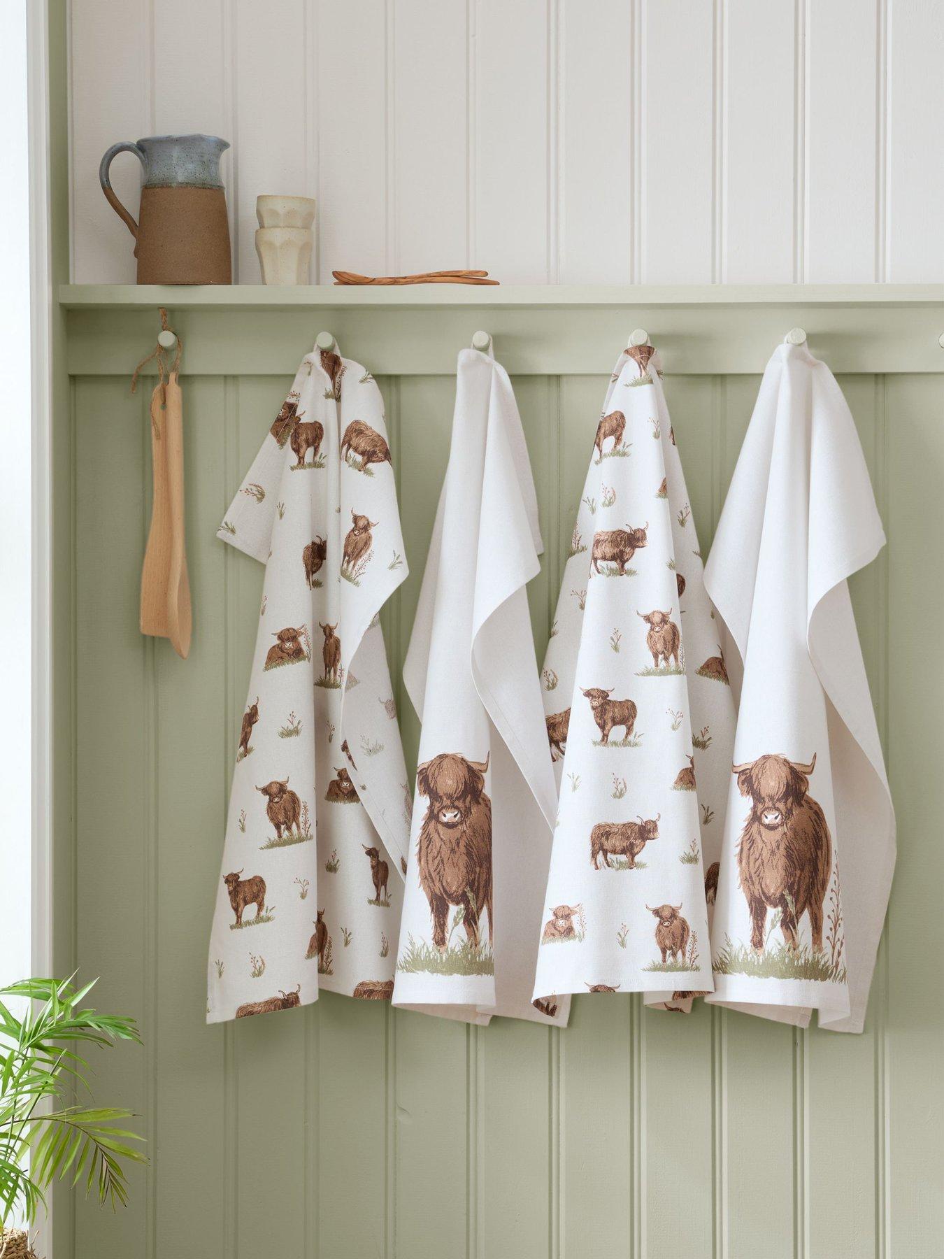 catherine-lansfield-angus-highland-cow-tea-towels-4-pk