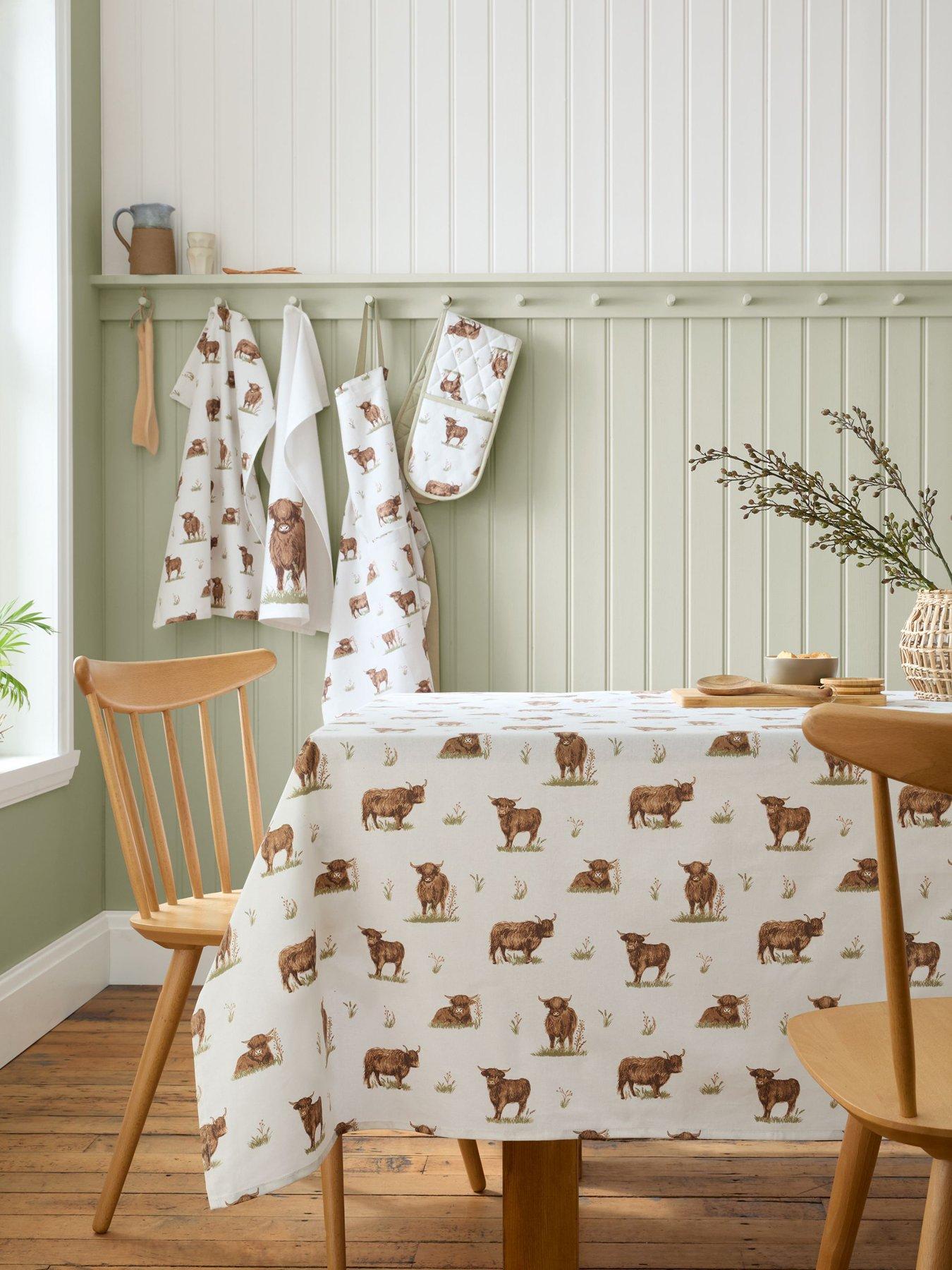 Image 1 of 3 of Catherine Lansfield Angus Highland Cow Table Cloth- 137x178cm