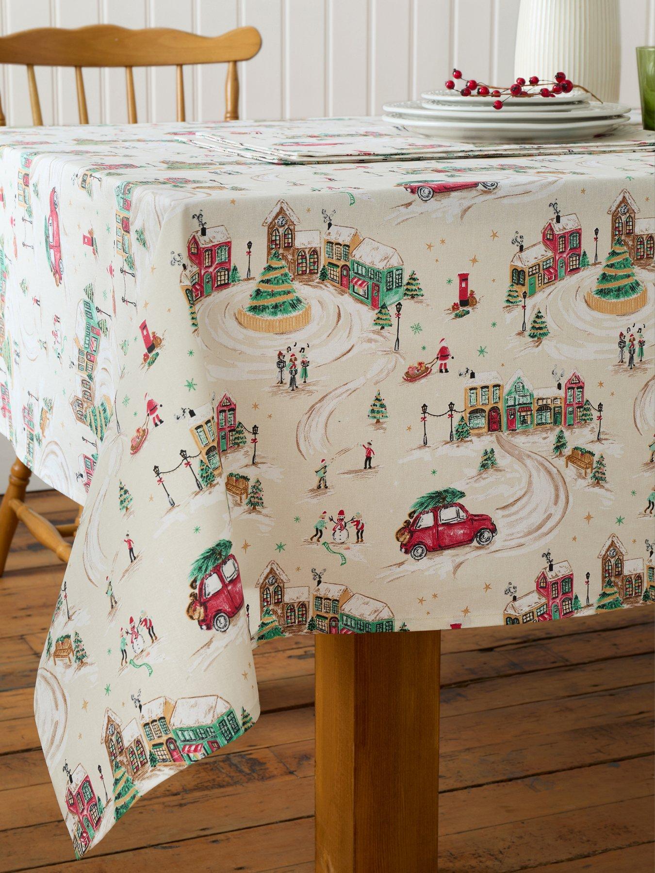 Image 1 of 3 of Catherine Lansfield Christmas Town Table Cloth Size 2