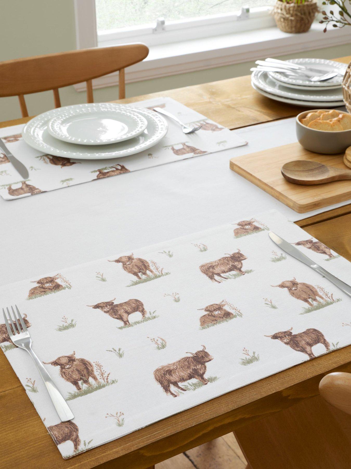 Catherine Lansfield Angus Highland Cow Placemat 4pk