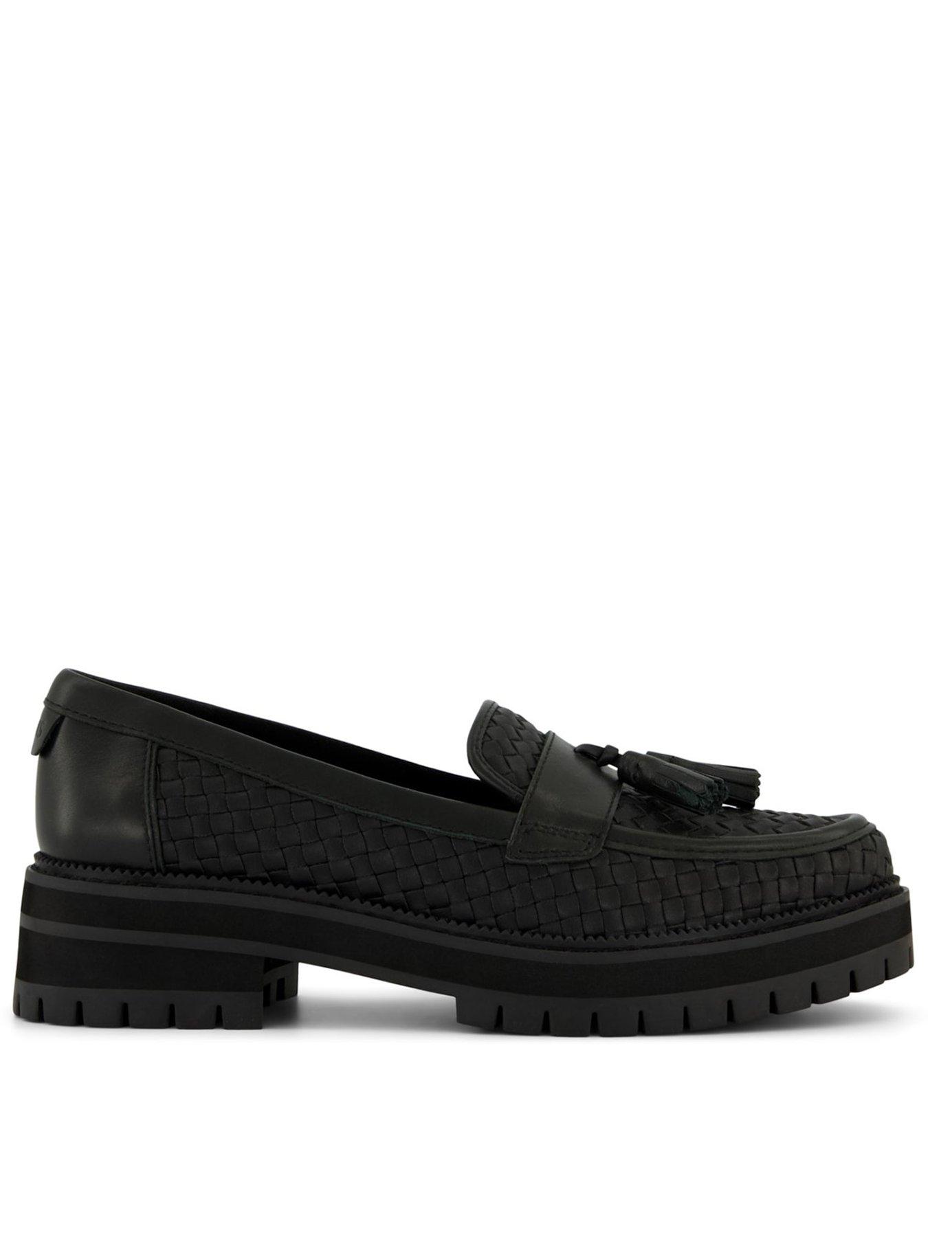 TOMS Cara Woven PU Loafer - Black