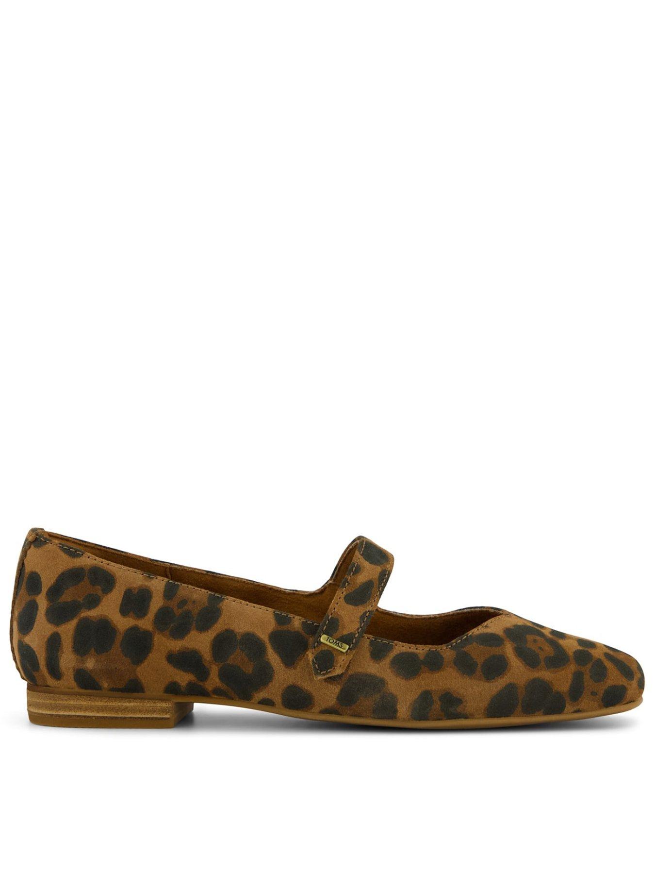 TOMS Bianca Suede Leopard Print Shoe - Brown