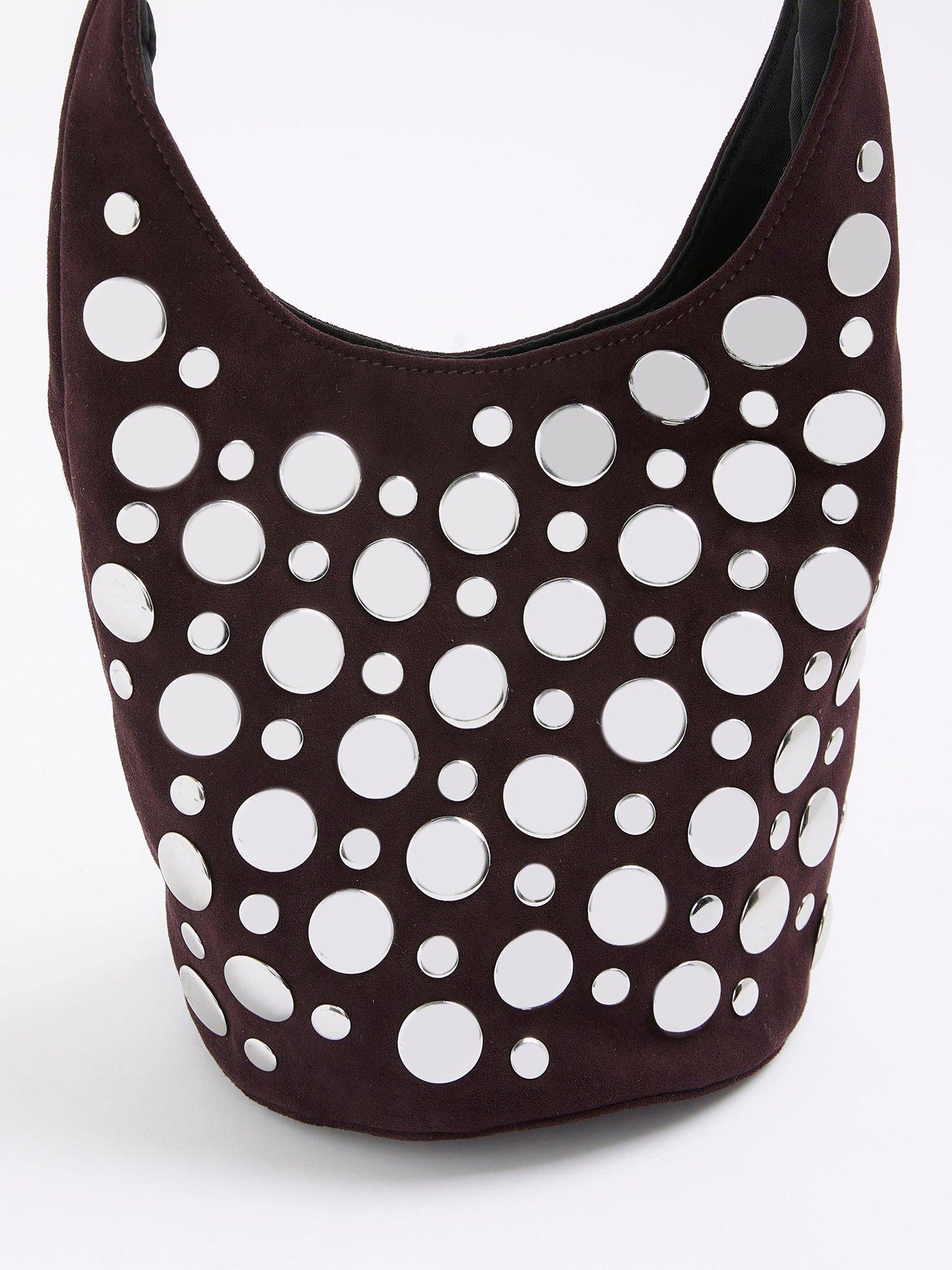 Image 5 of 5 of River Island Studded Suedette Bucket - Red