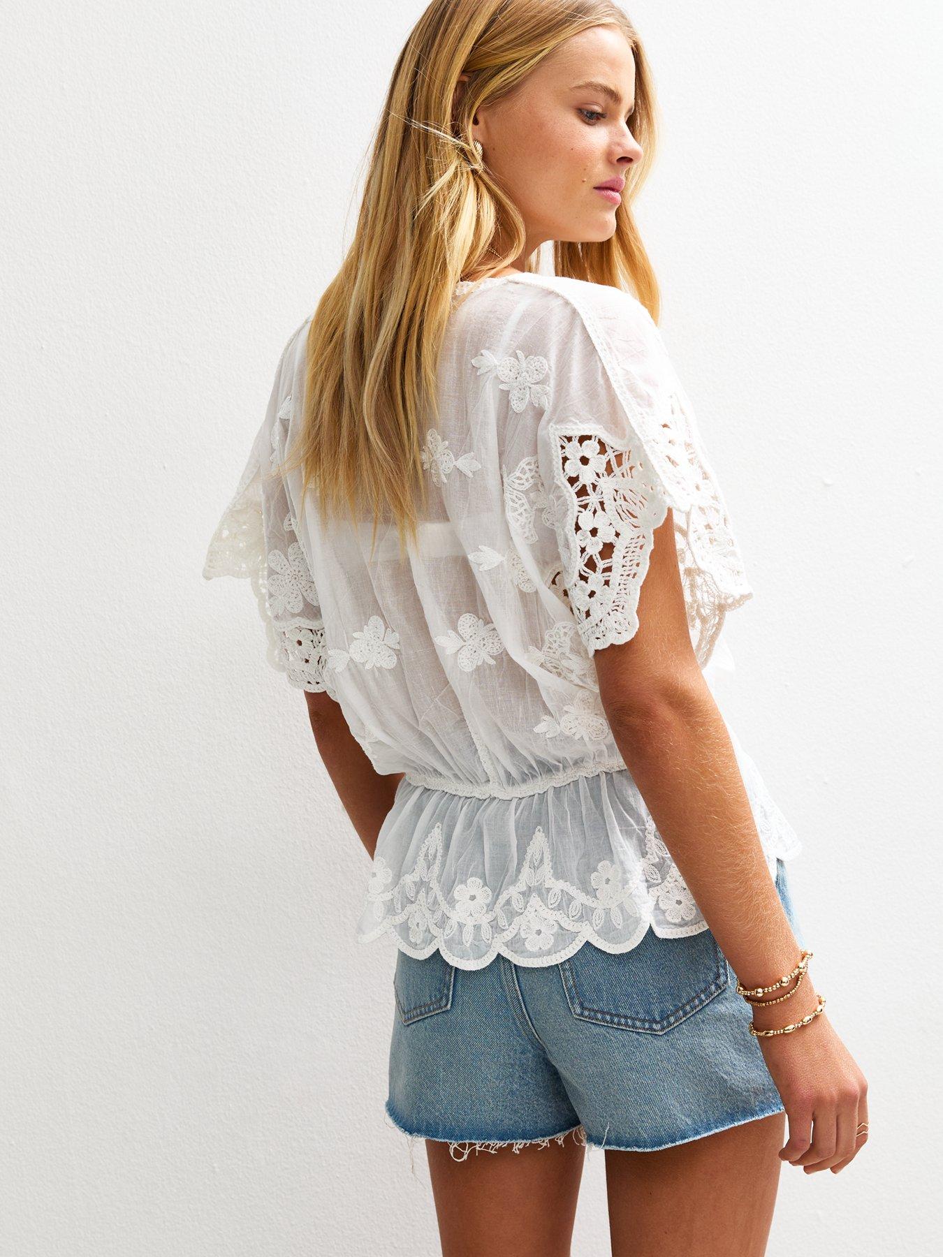 new-look-semi-sheer-crochet-lace-trim-v-neck-blouse-whitestillFront