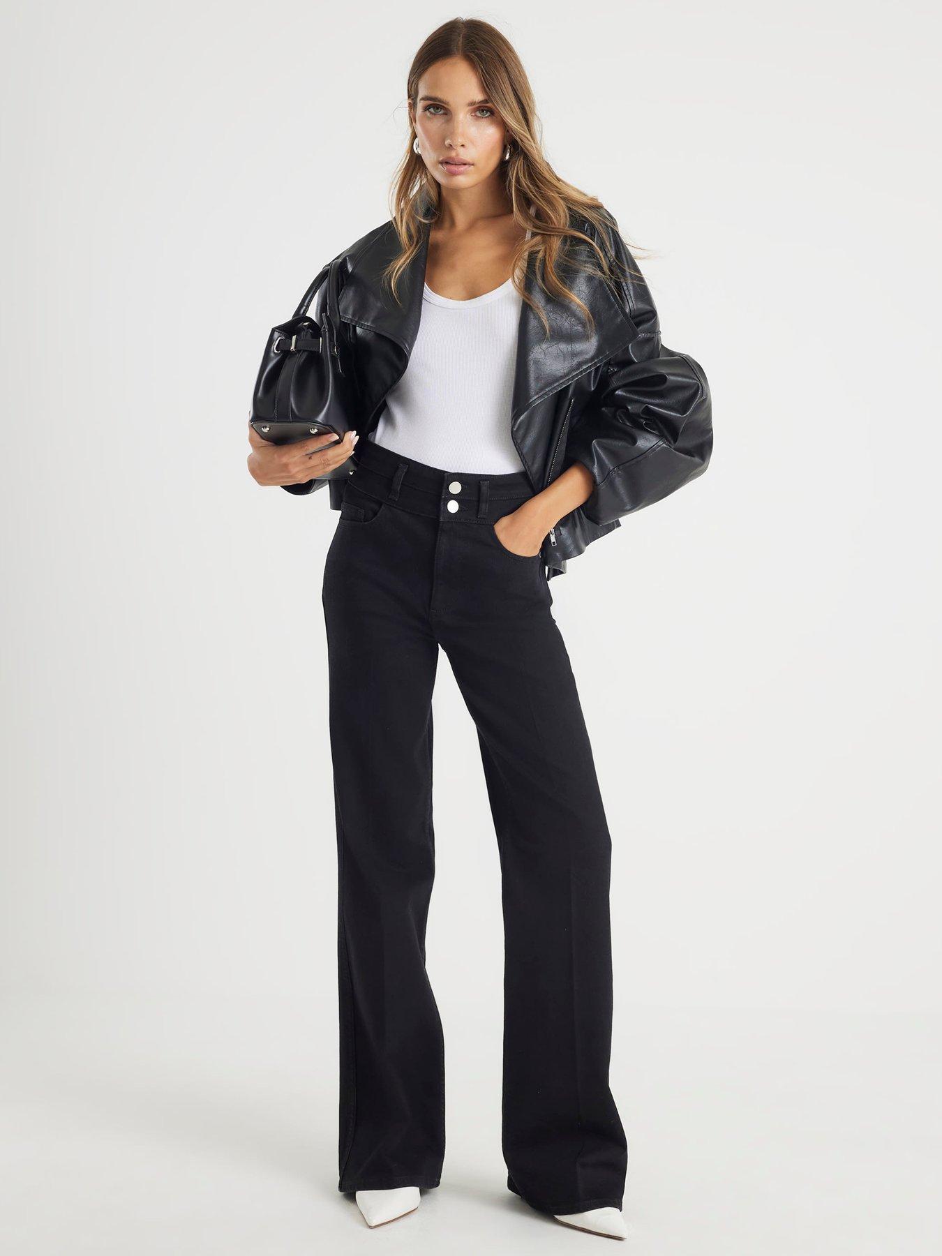 River Island Relaxed Flare Robinson Jeans - Black