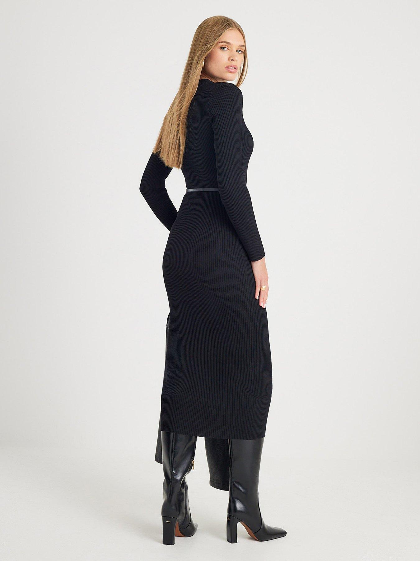river-island-long-sleeve-crew-midi-dress-blackstillFront