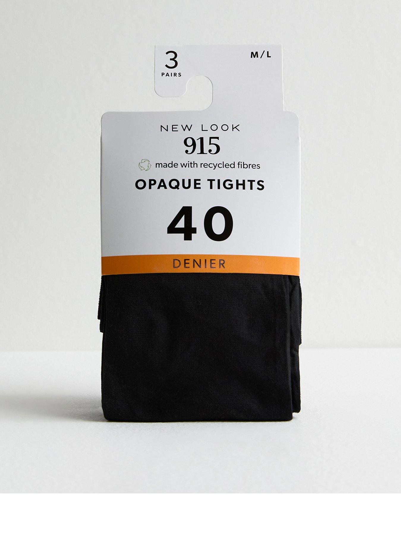 New Look Girls 3 Pack 40 Denier Tights - Black