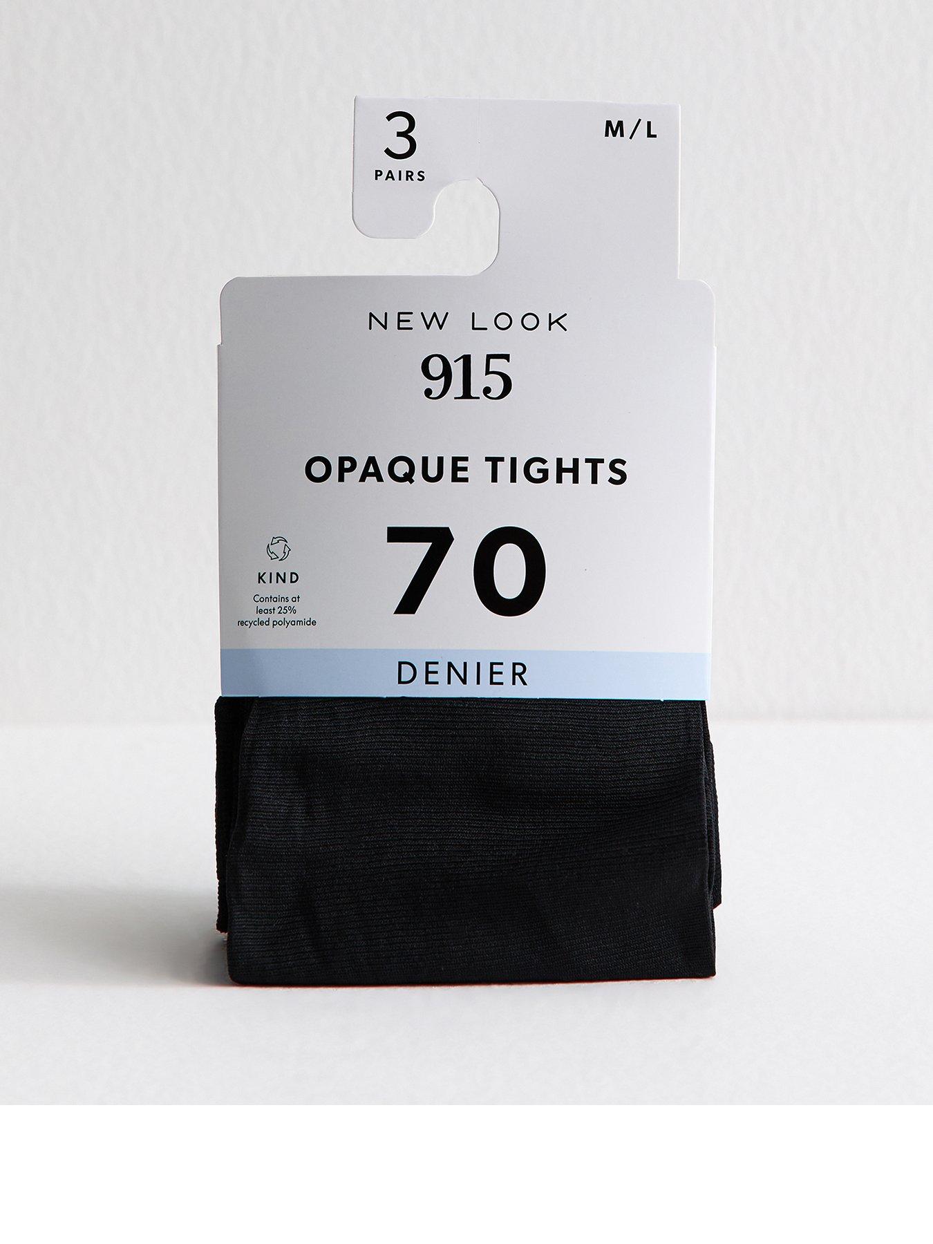 New Look Girls 3 Pack Opaque 70 Denier Tights - Black