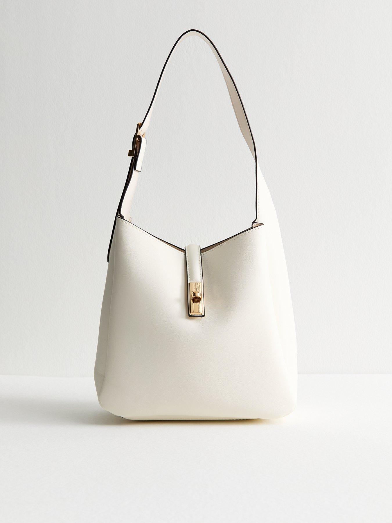 New Look Faux Leather Bucket Bag - White